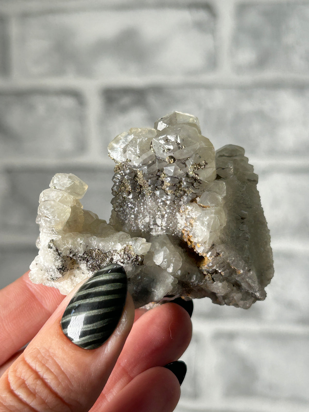 Pyrite on Calcite from Hunan, China