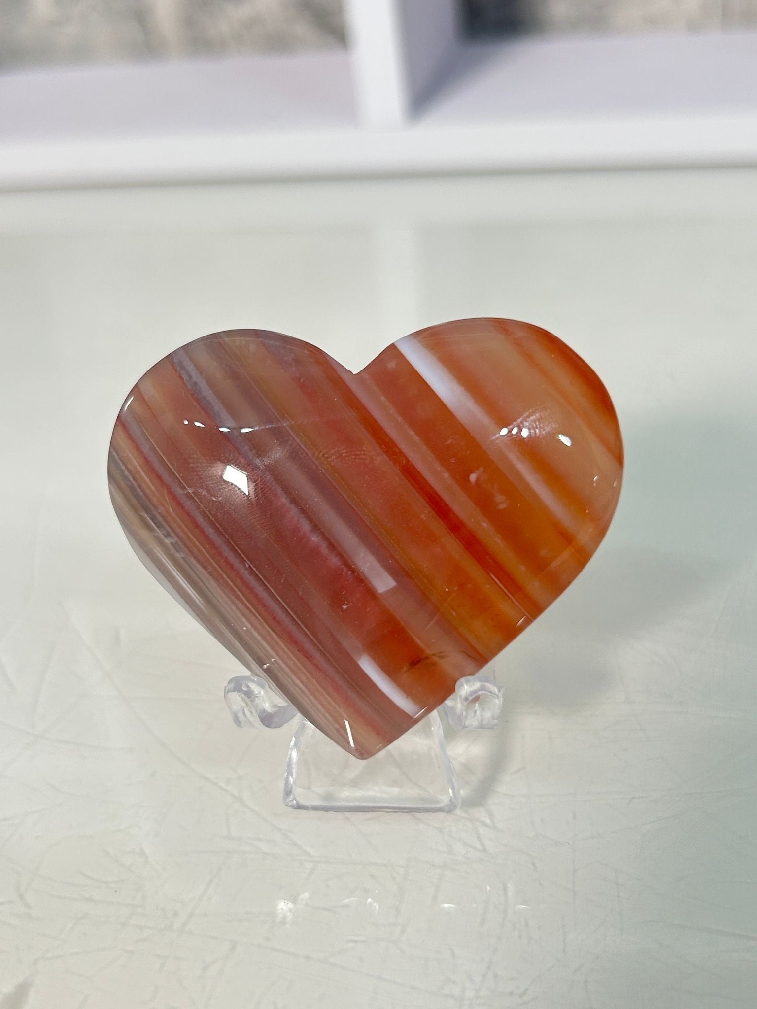 Banded Red Agate Heart