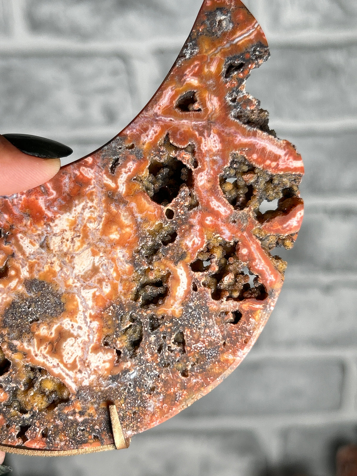 Red Druzy Jasper Moon