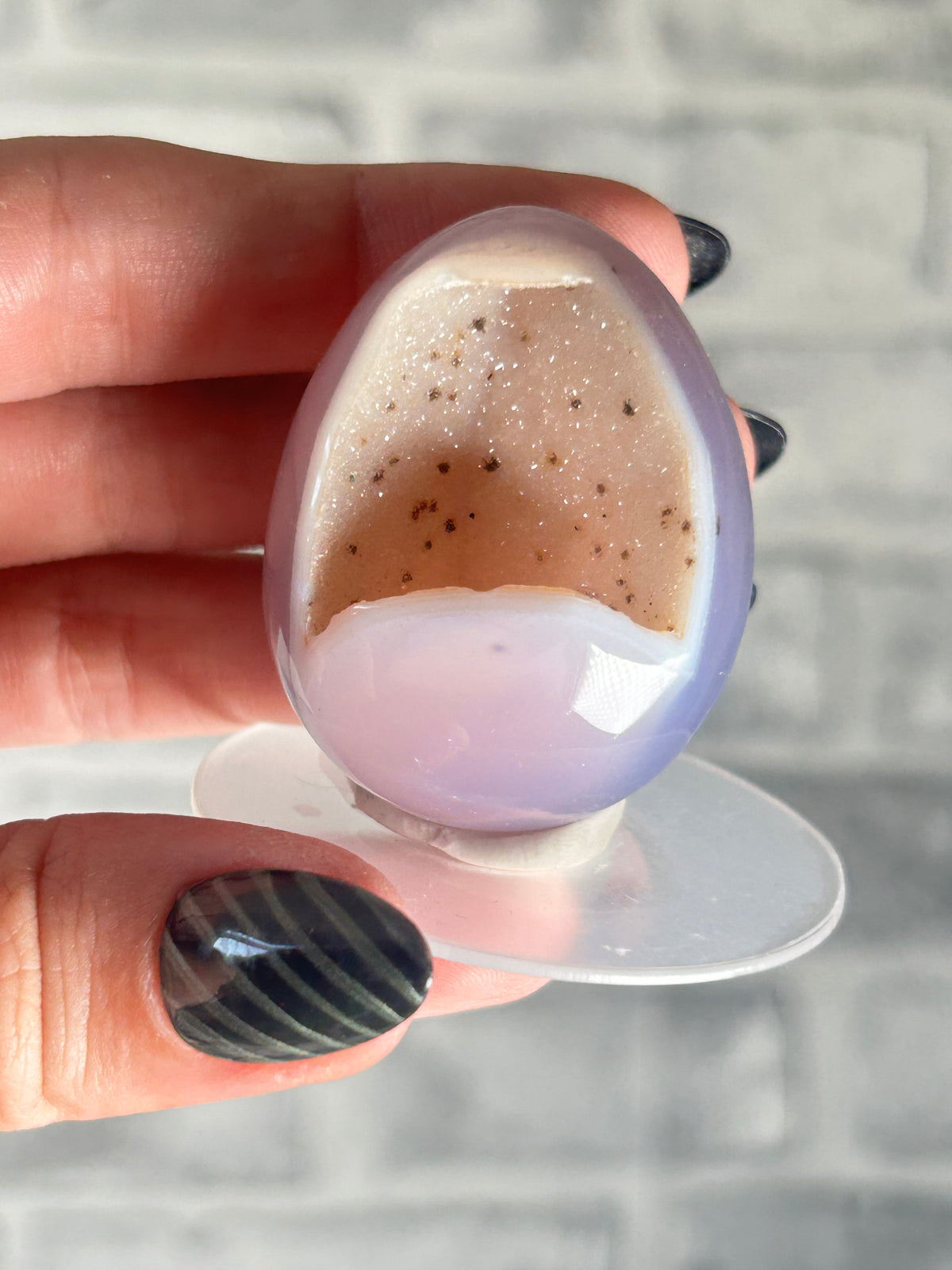 Druzy Agate Egg, Brazil