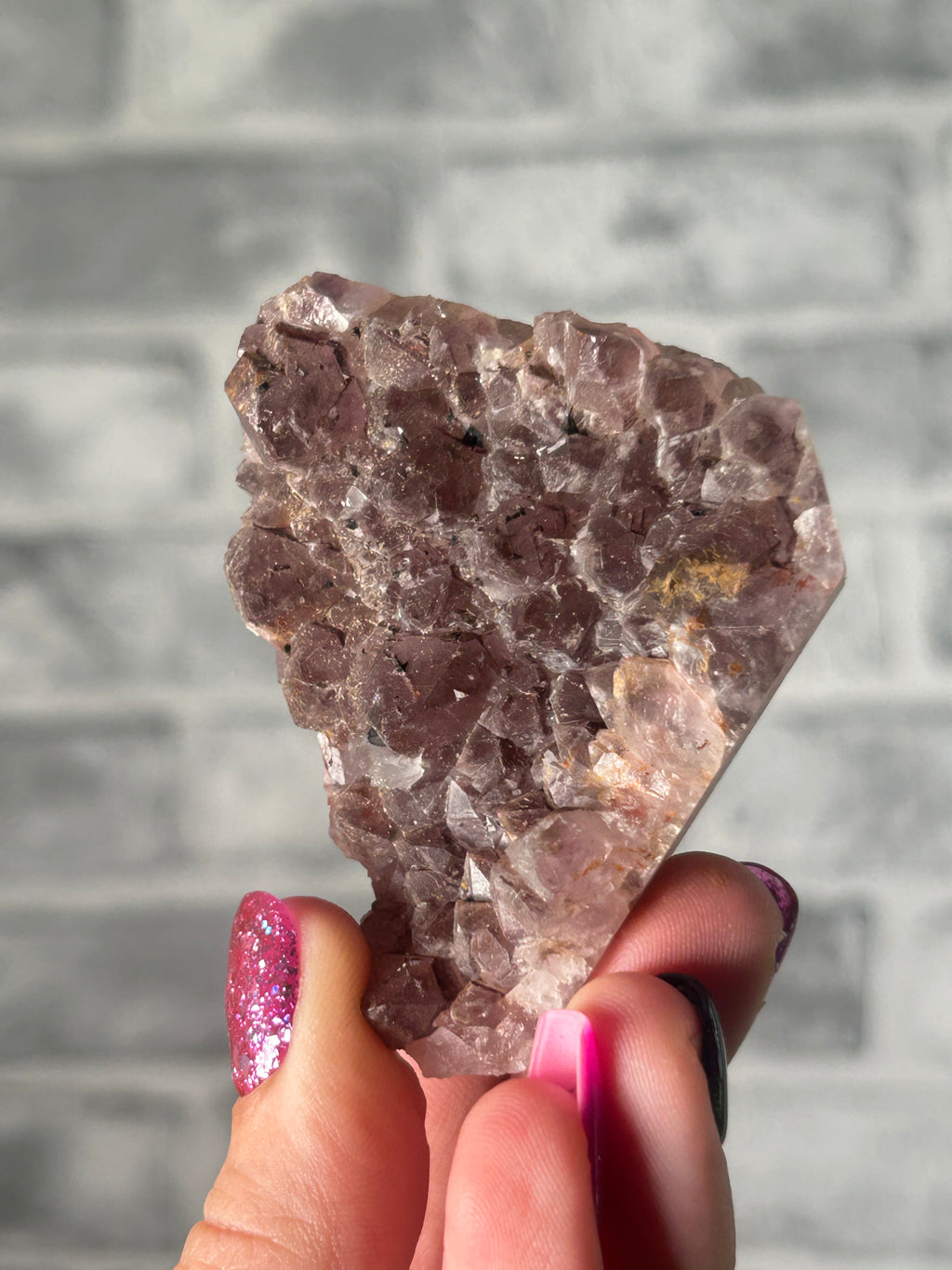 Red amethyst with Hematite inclusions