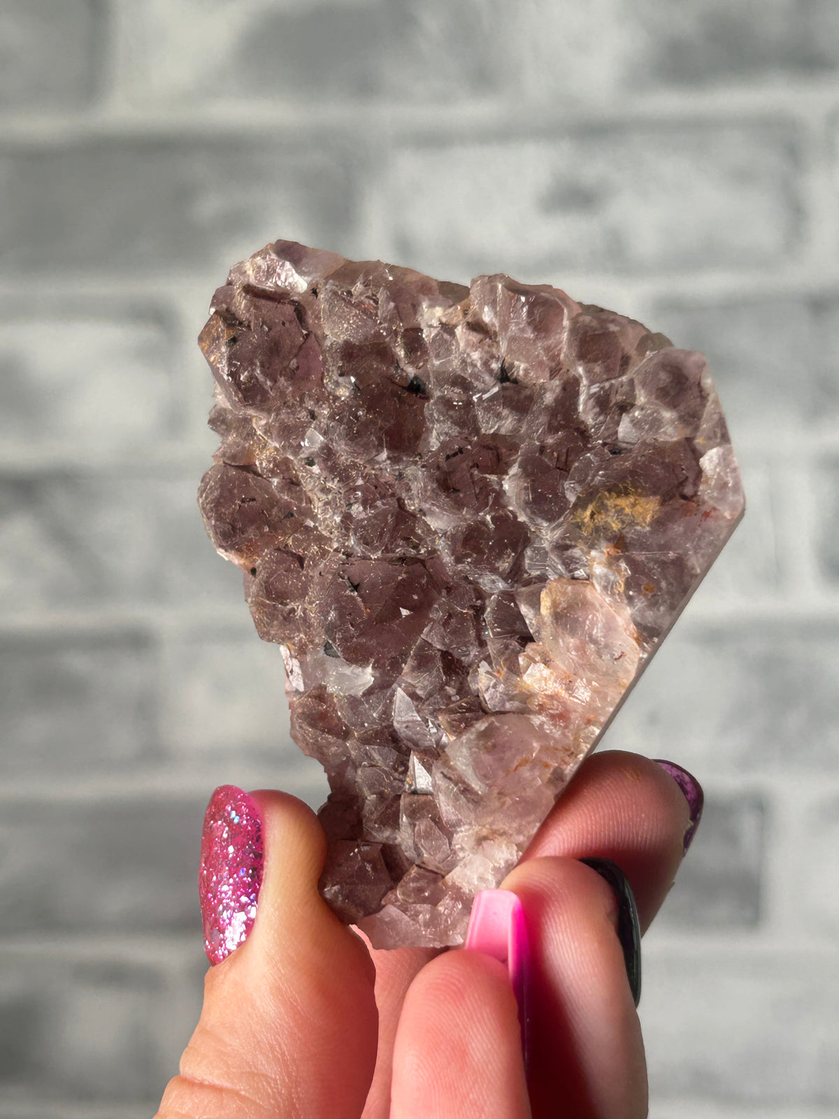 Red amethyst with Hematite inclusions
