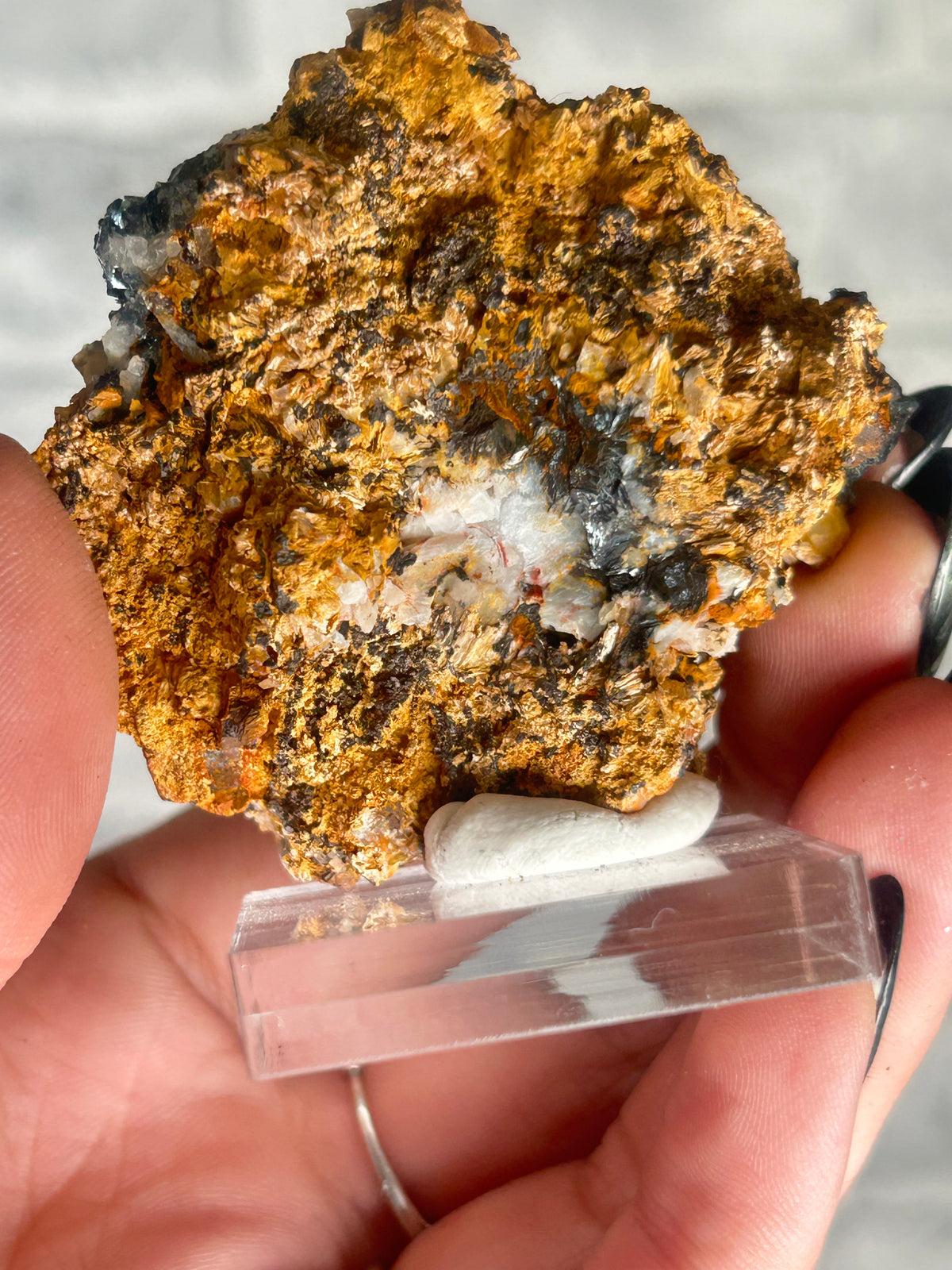 Specularite with Calcite from Guangdong, China