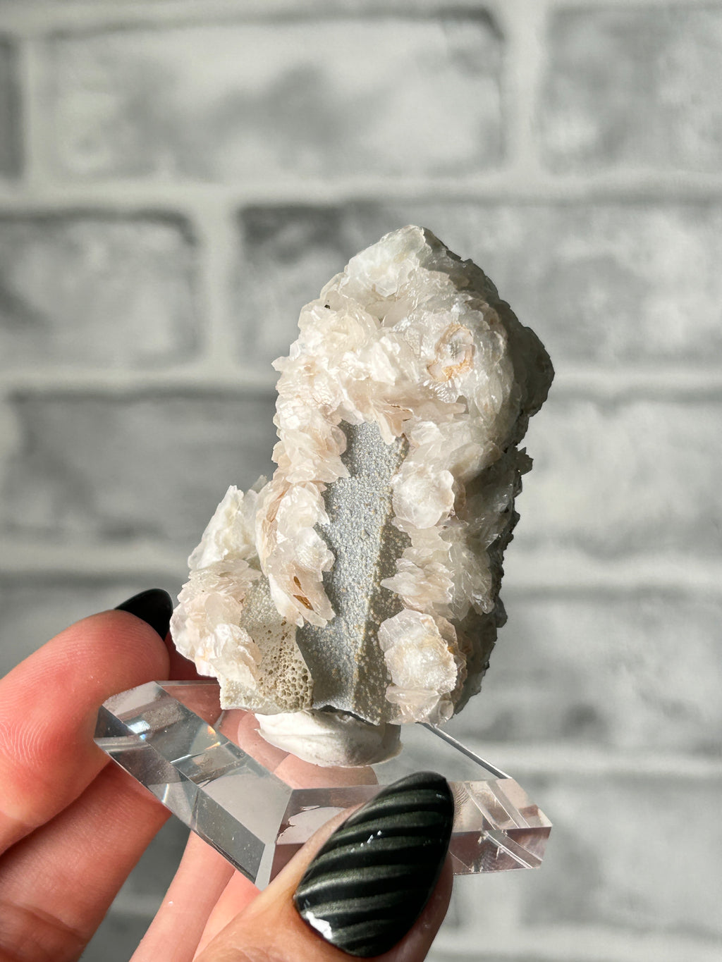 Iridescent pyrite on calcite from inner Mongolia -C