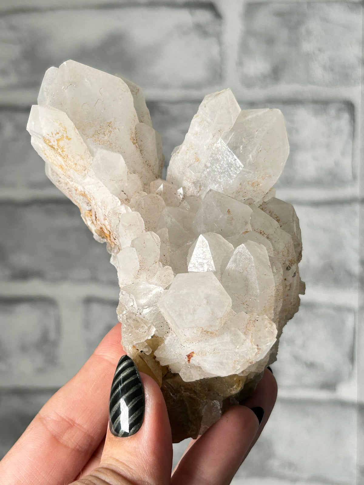 Quartz cluster with fluorite - Huanggang Mine