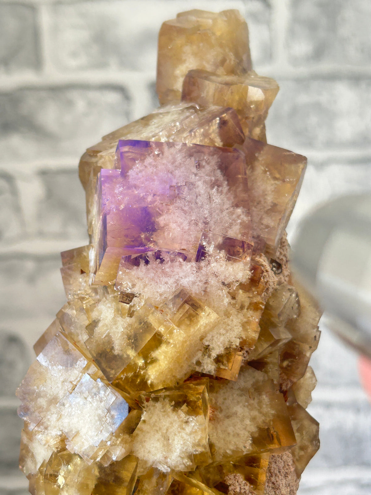 Golden Yellow Cubic Fluorite on Dolomite Matrix
Huairou District, Beijing, China