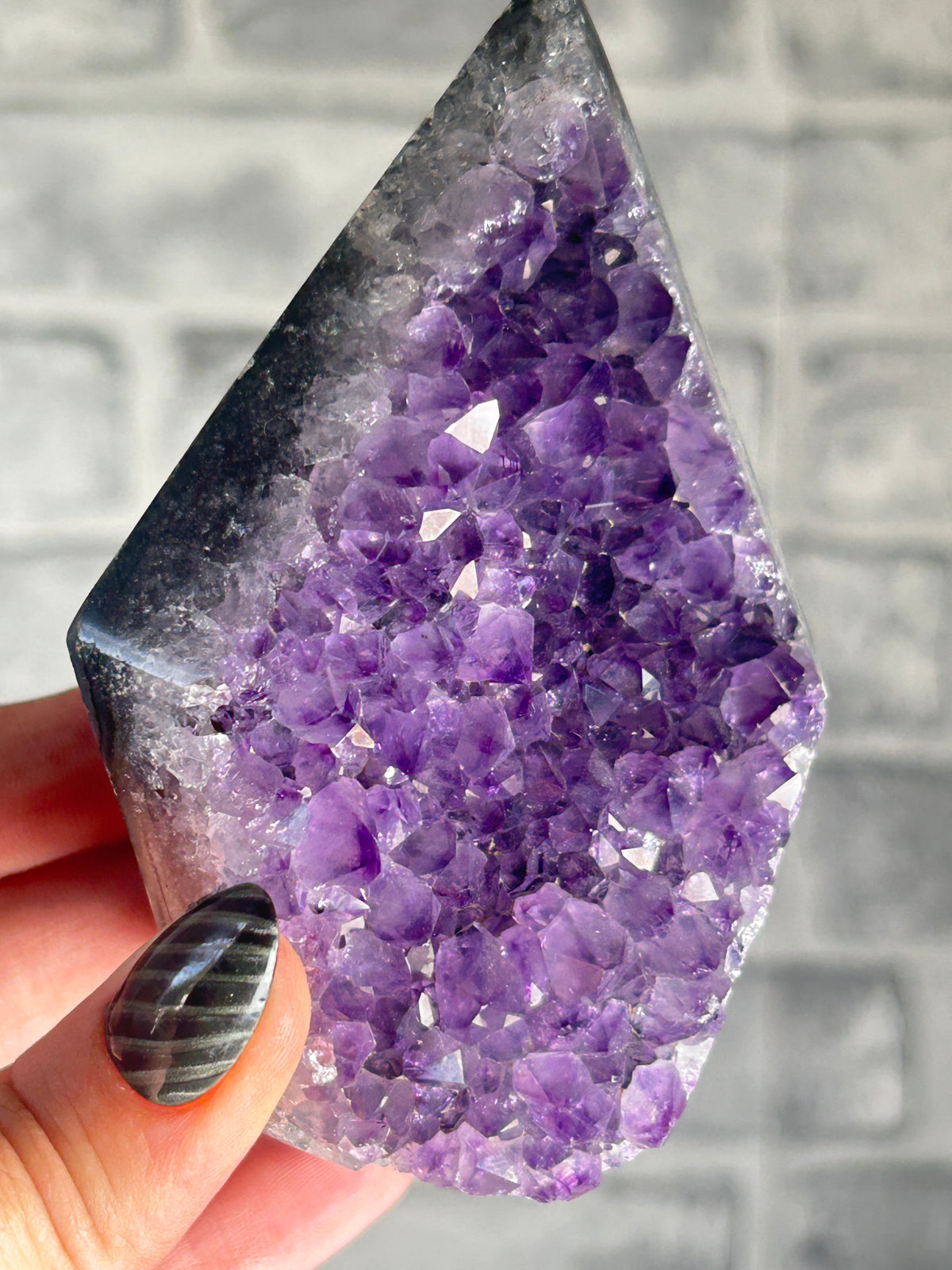 Brazilian Amethyst Cluster Diamond Cutbase