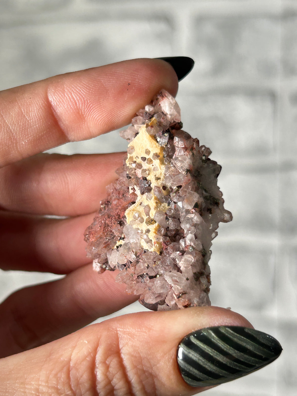 Red ‘Strawberry’ Quartz Cluster with Colourful Pyrite - Guizhou, China