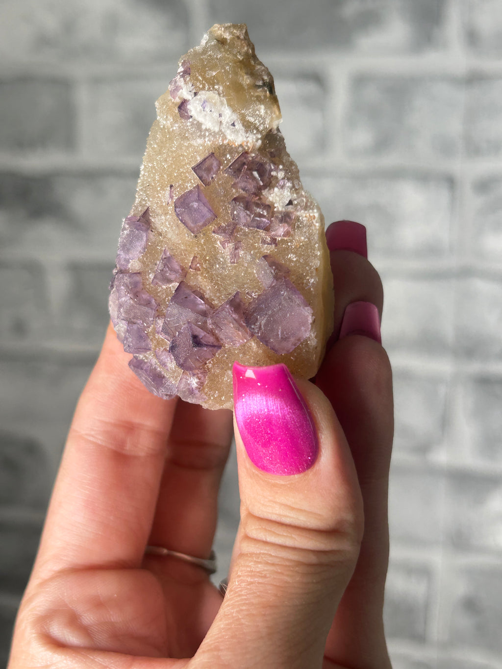 Cubic Fluorite on Yellow Sugary Quartz