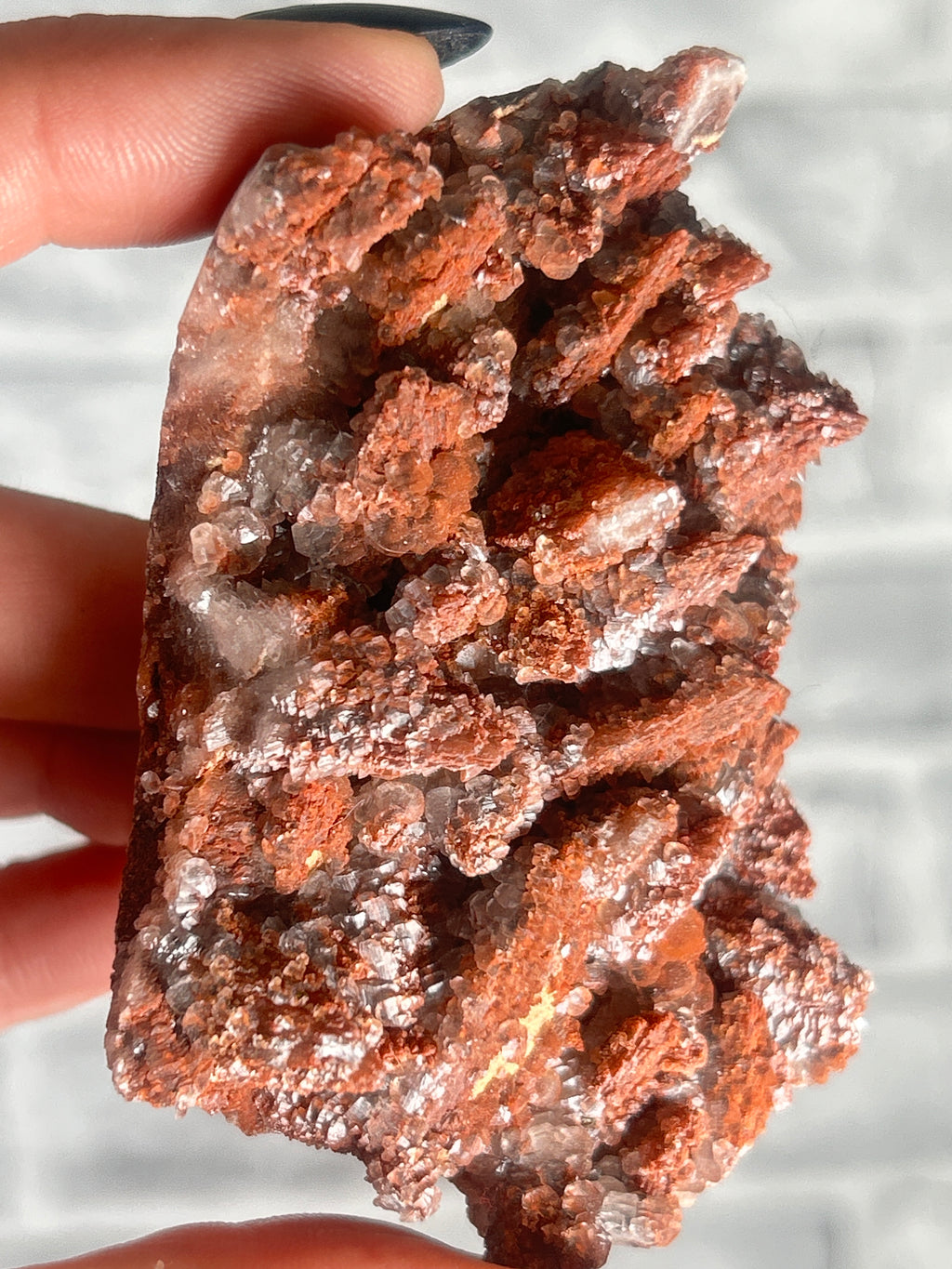Diamond Hematite Calcite pn Dogtooth Calcite, Hubei, China
