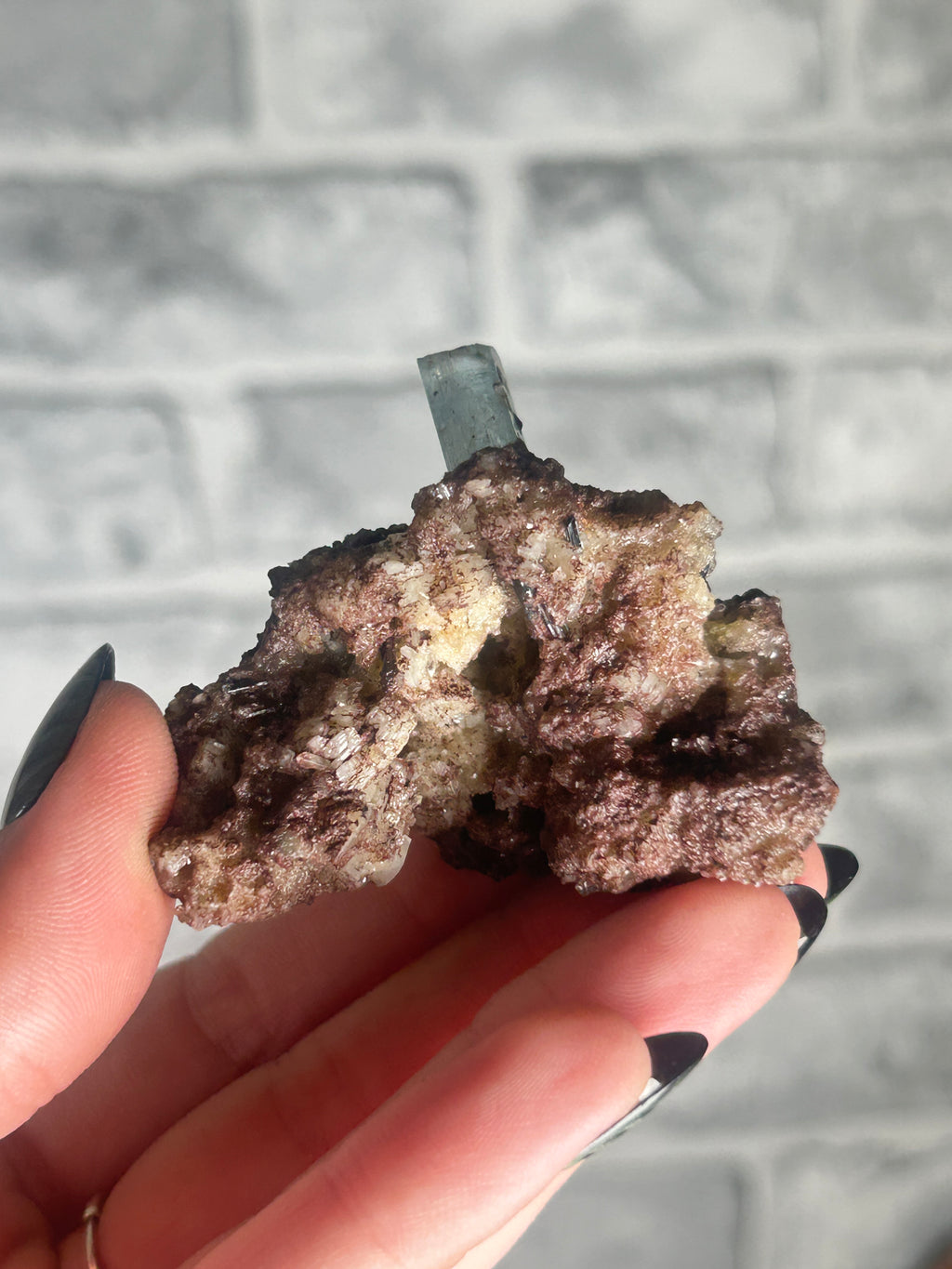 Aquamarine with Tourmaline on Matrix, Erongo Mountains, Namibia