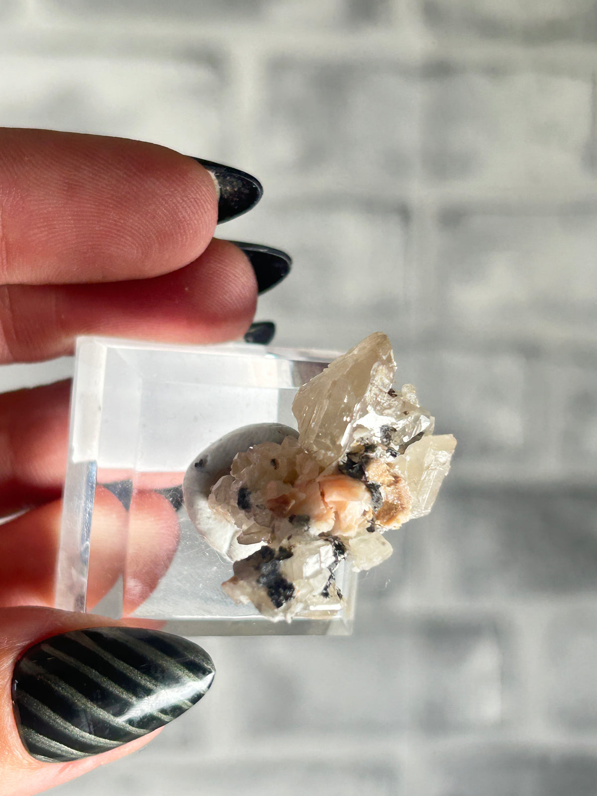 Cerusite on Barite from Morocco