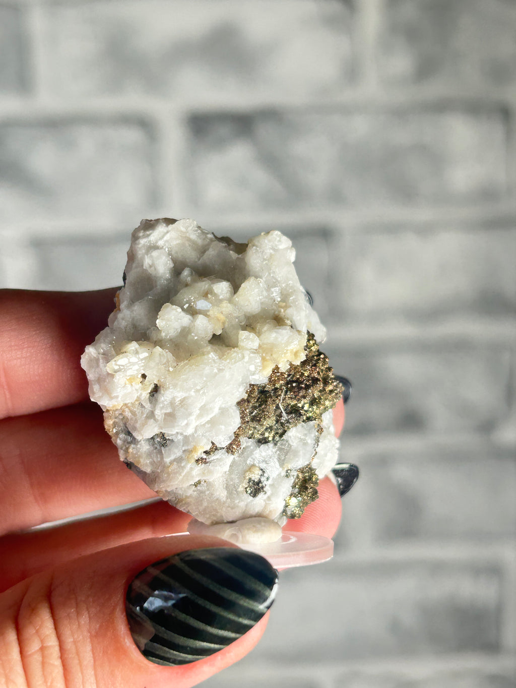 white Dolomite on Pyrite from Daye, Hubei, China