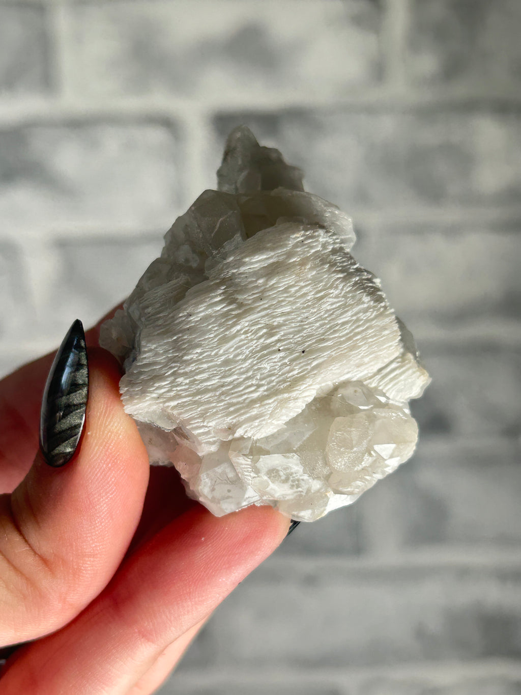 Thousand layer calcite on Quartz, Huanggang Fe-Sn Deposit, Inner Mongolia