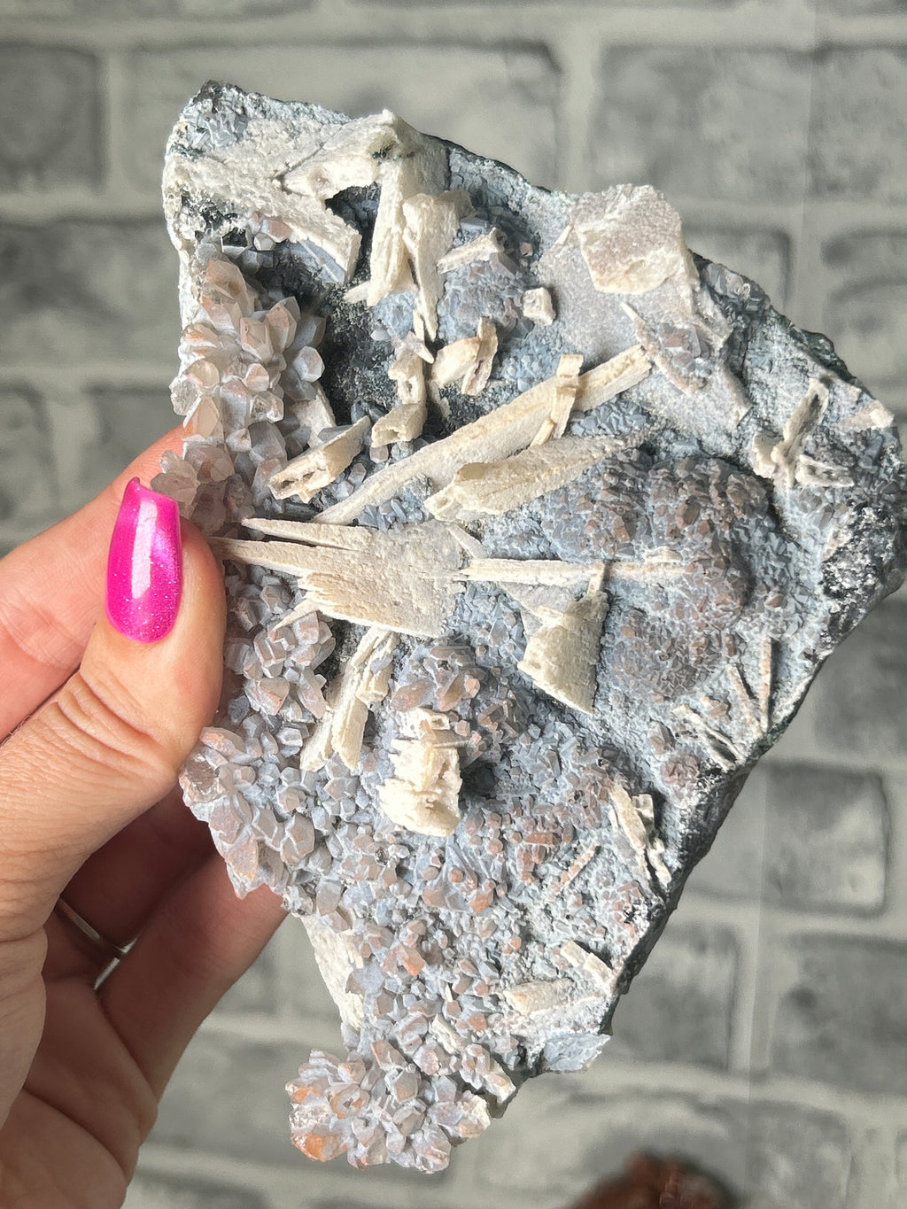 Galaxy Amethyst Slab with Calcite, Brazil