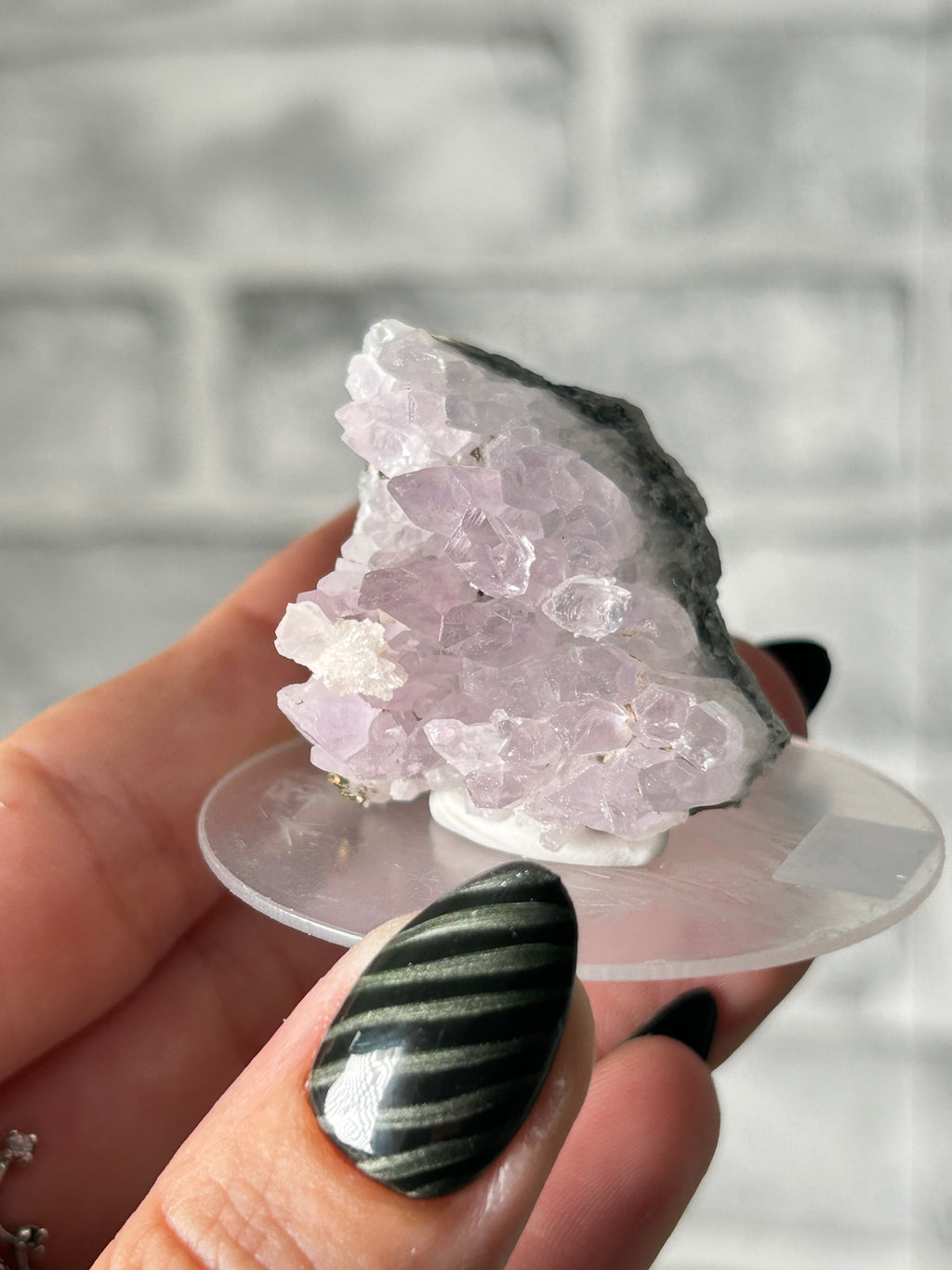 Amethyst Cluster with Colourful Pyrite and Dolomite. Guangxi, China