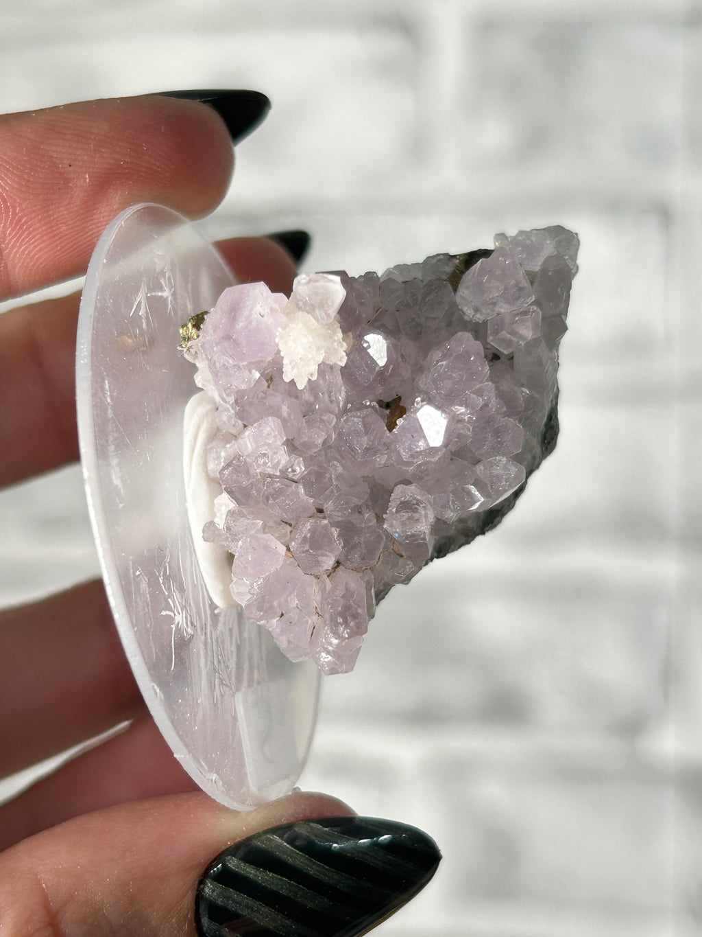 Amethyst Cluster with Colourful Pyrite and Dolomite. Guangxi, China