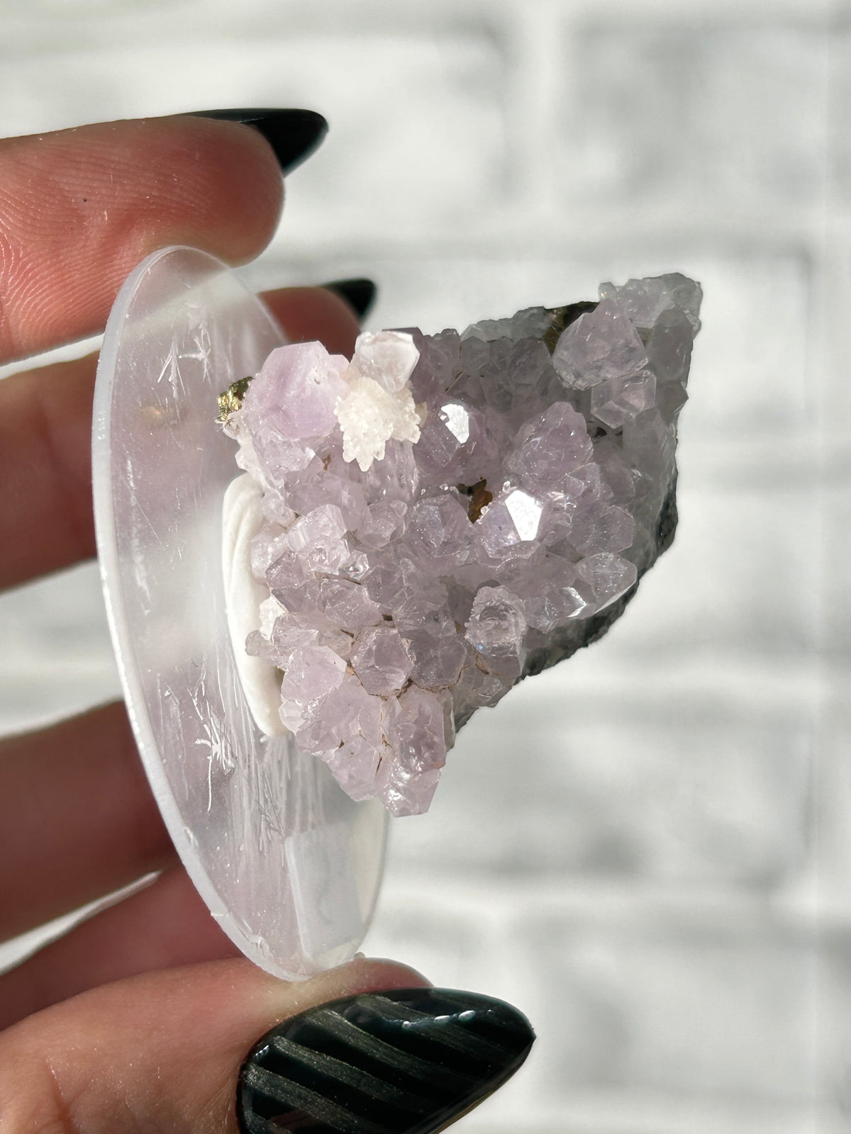 Amethyst Cluster with Colourful Pyrite and Dolomite. Guangxi, China