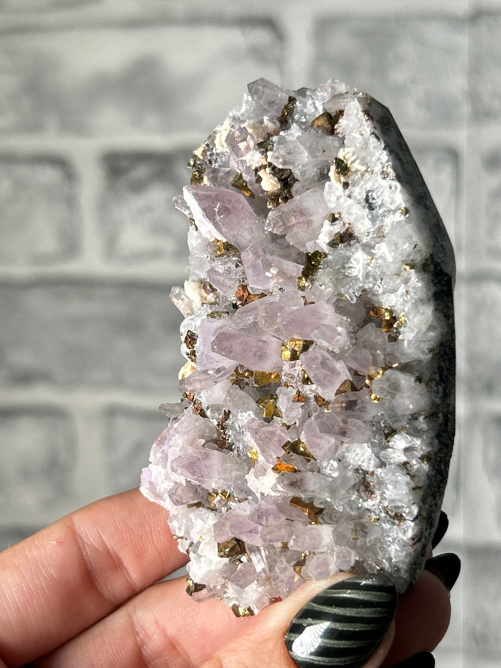 Amethyst Cluster with Colourful Pyrite - Guangxi, China