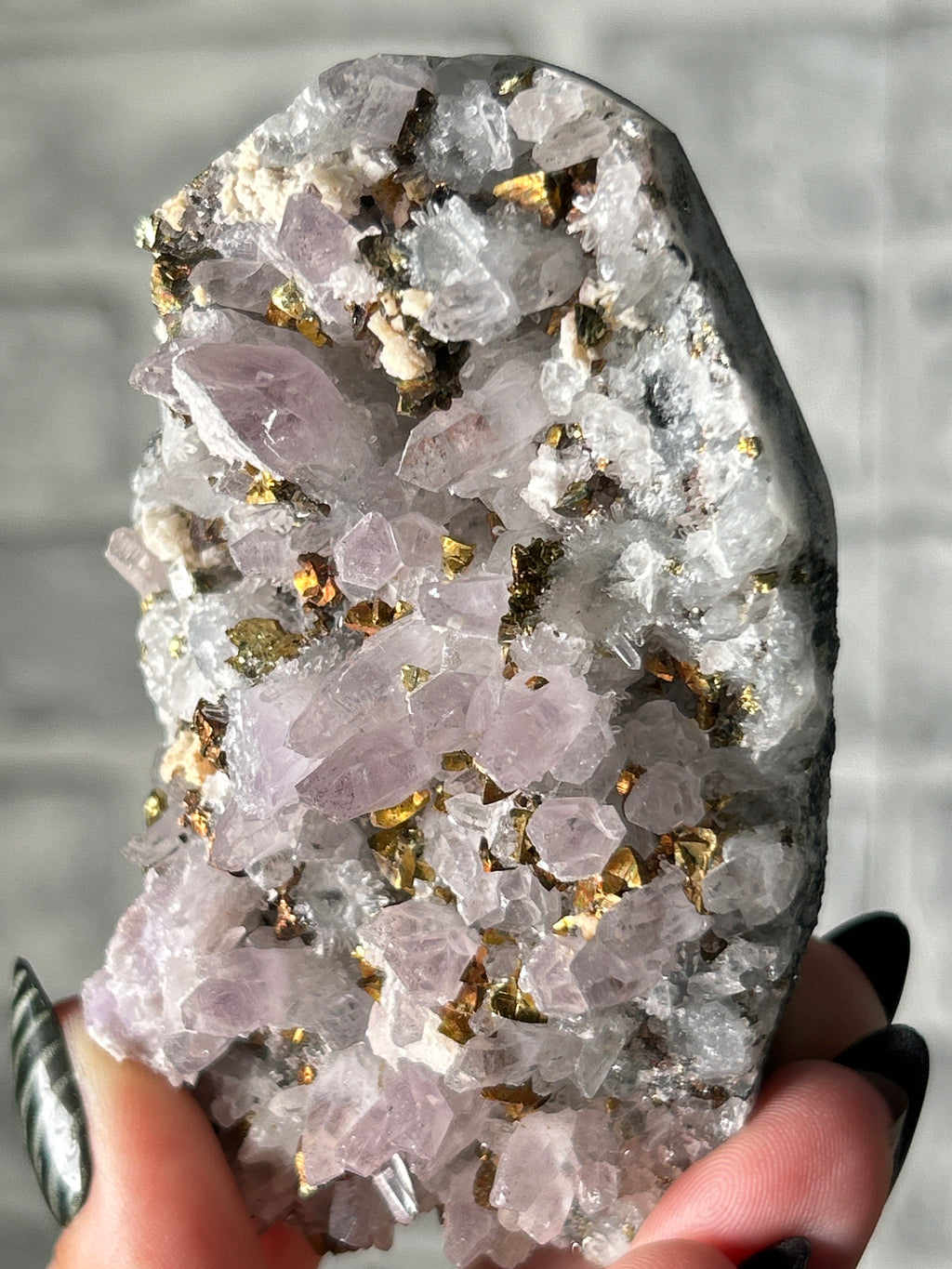 Amethyst Cluster with Colourful Pyrite - Guangxi, China