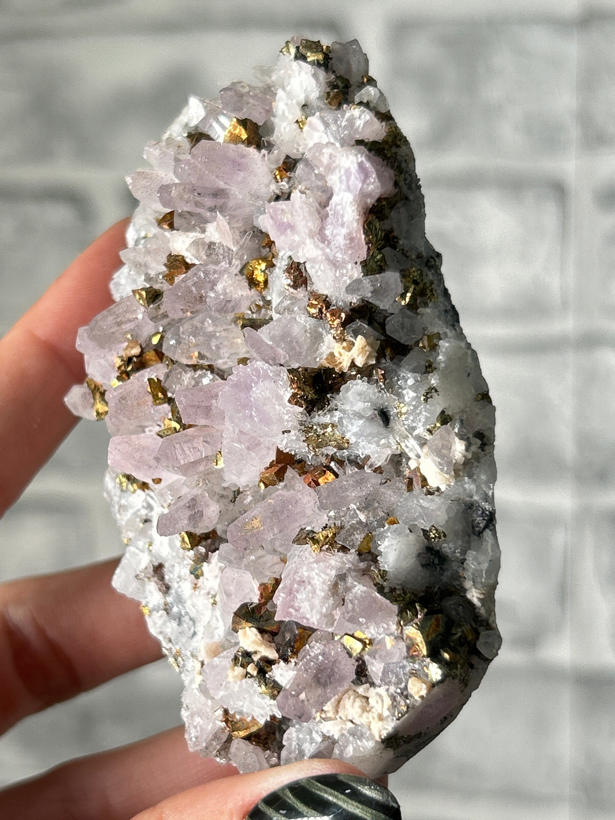 Amethyst Cluster with Colourful Pyrite - Guangxi, China