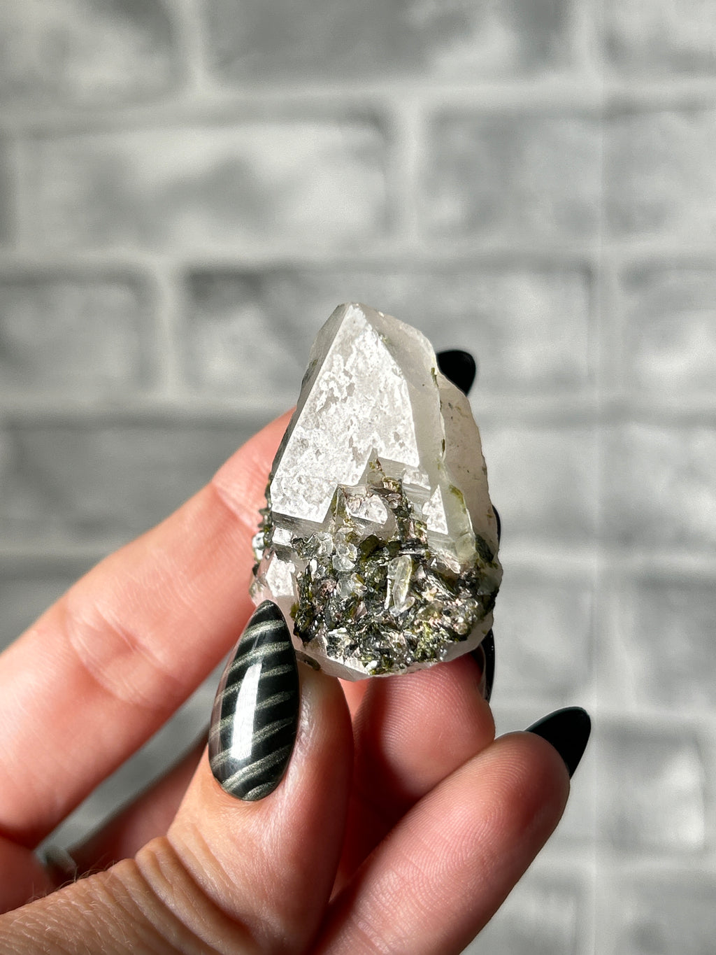 Epidote on Phantom Quartz - Sichaun Quartz