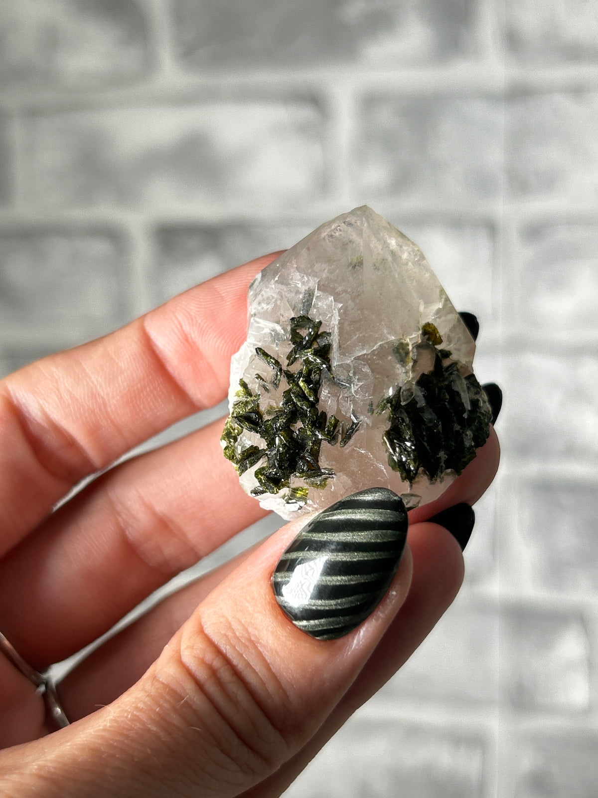 Epidote on Phantom Quartz - Sichaun Quartz
