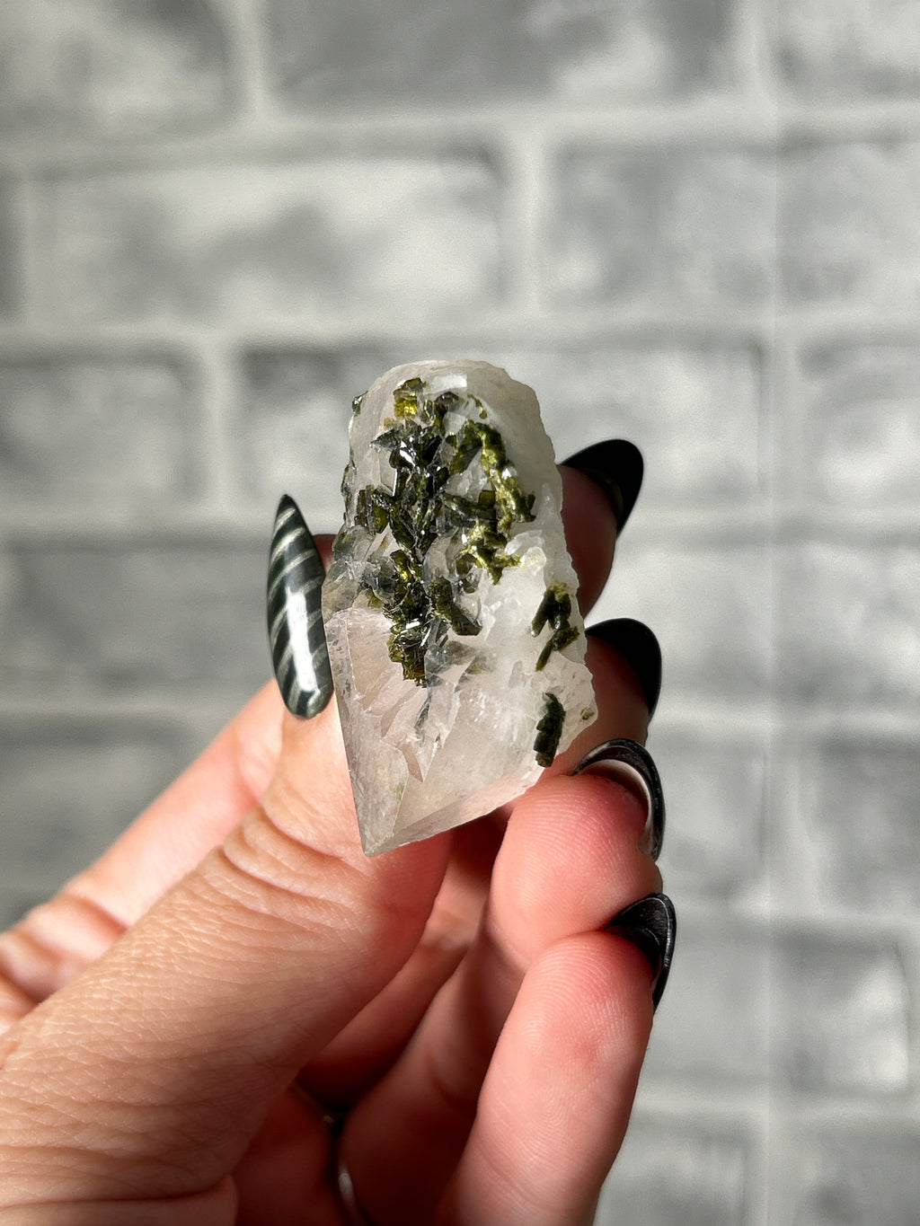 Epidote on Phantom Quartz - Sichaun Quartz