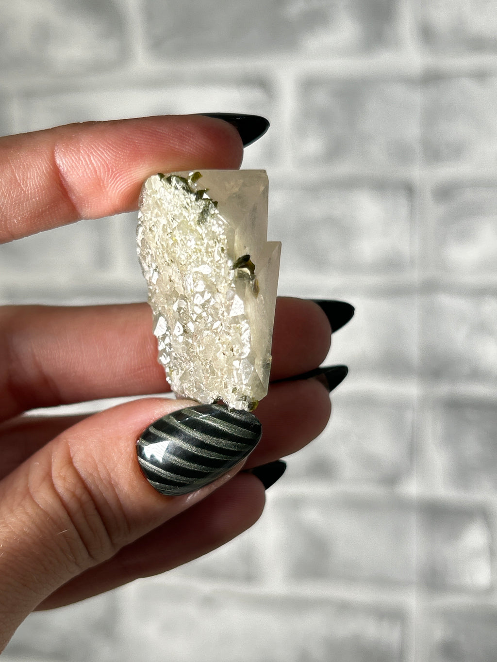 Epidote on phantom Quartz - Sichuan China