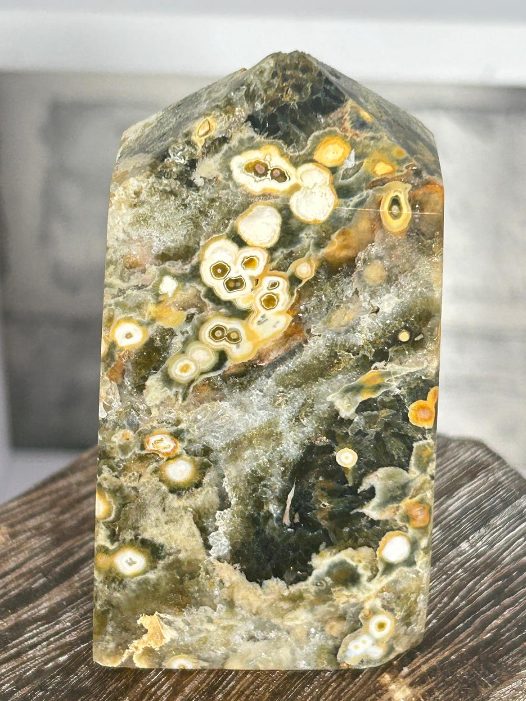 8th Vein Ocean Jasper Tower – Druzy Core