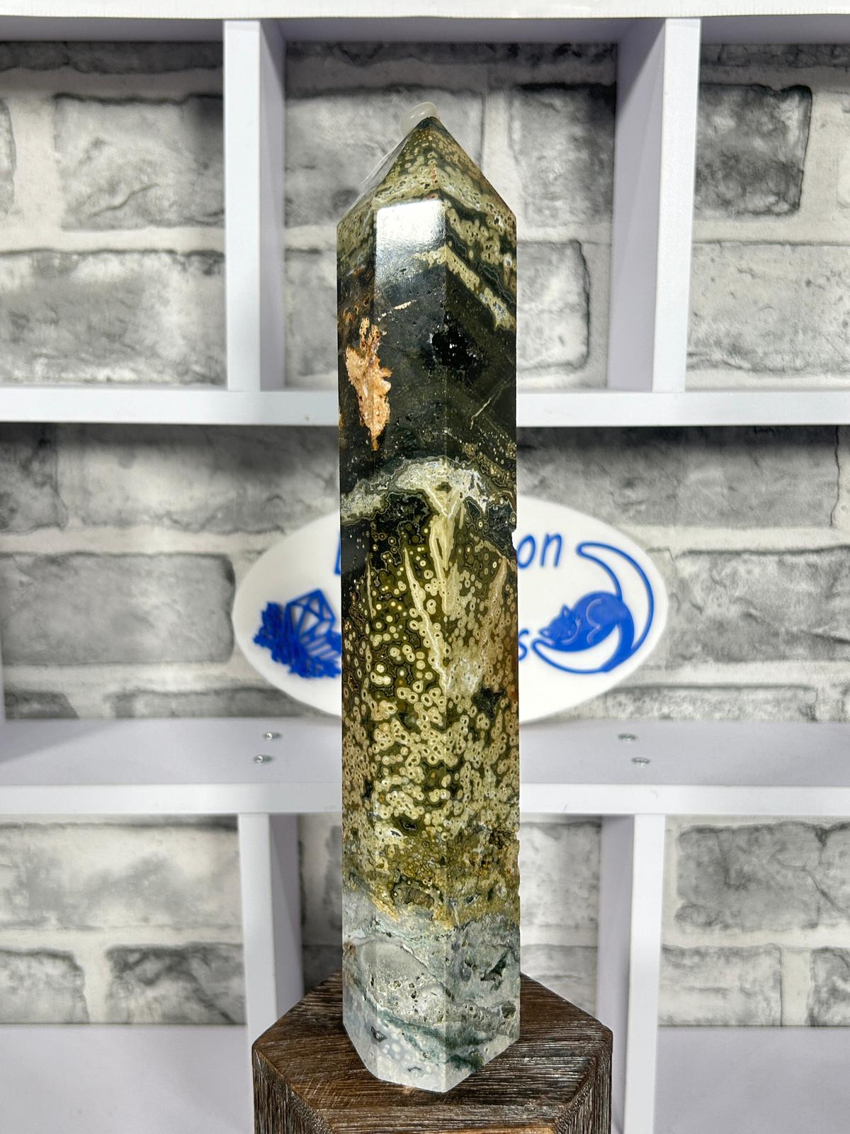 Large Orbicular Ocean Jasper Tower