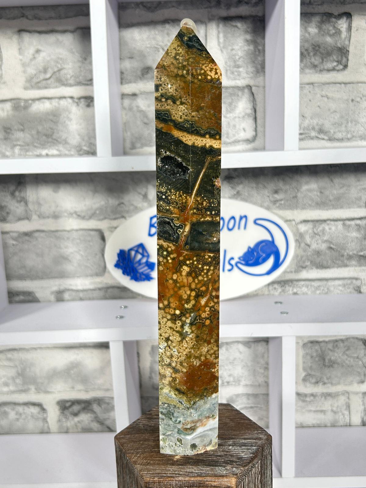 Large Orbicular Ocean Jasper Tower
