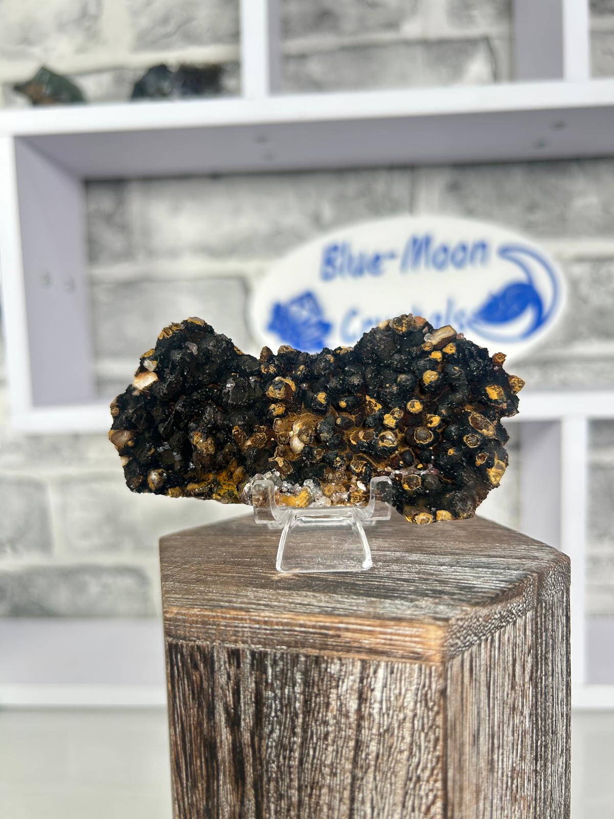 Dogtooth Calcite with Psilomelane & Hematite