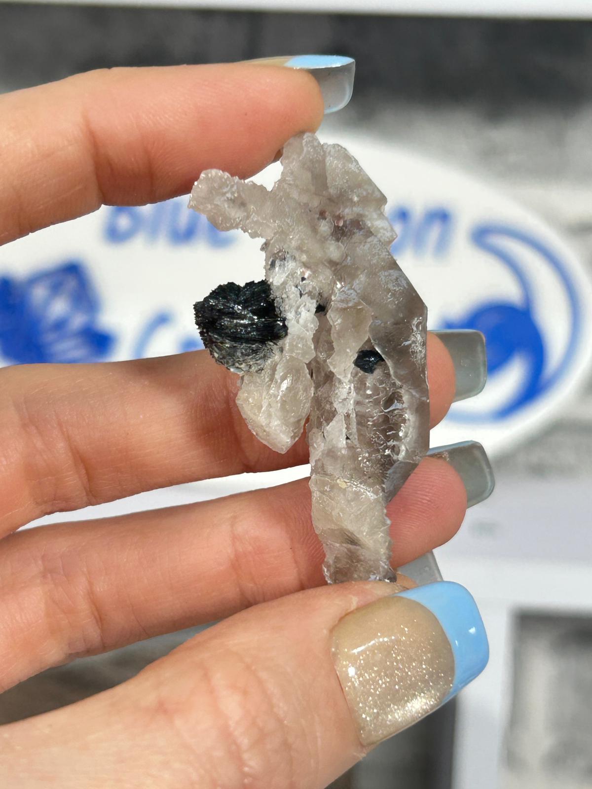 Specularite on Candle Quartz