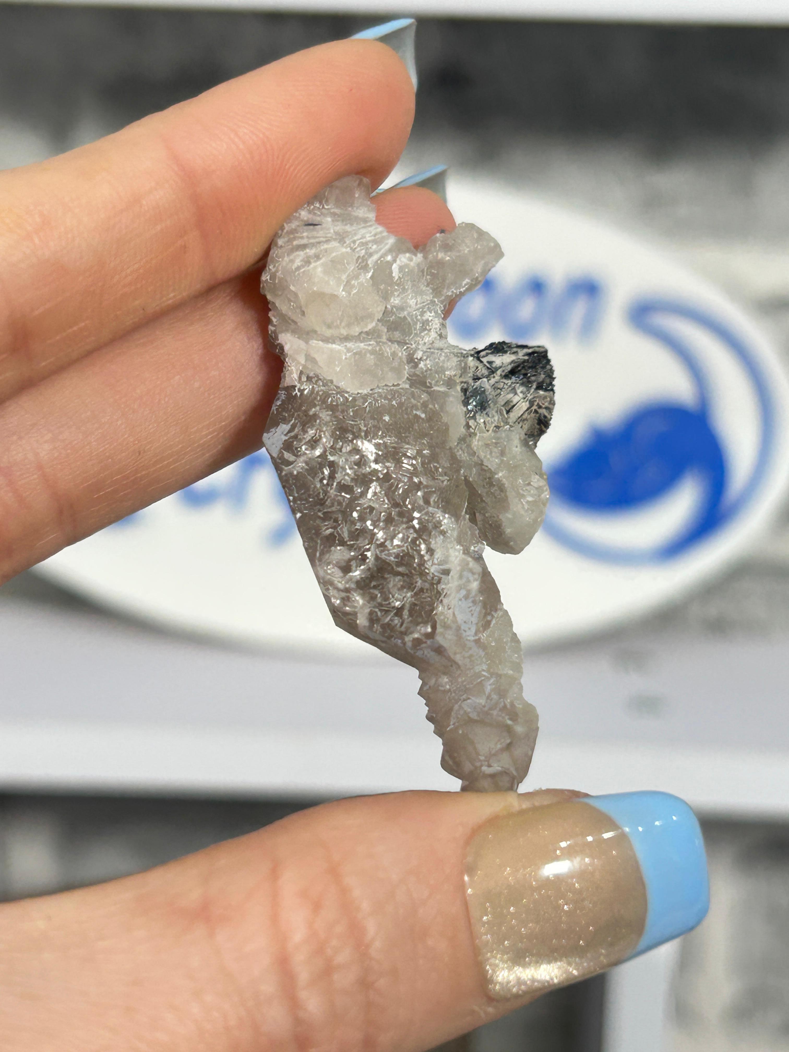 Specularite on Candle Quartz