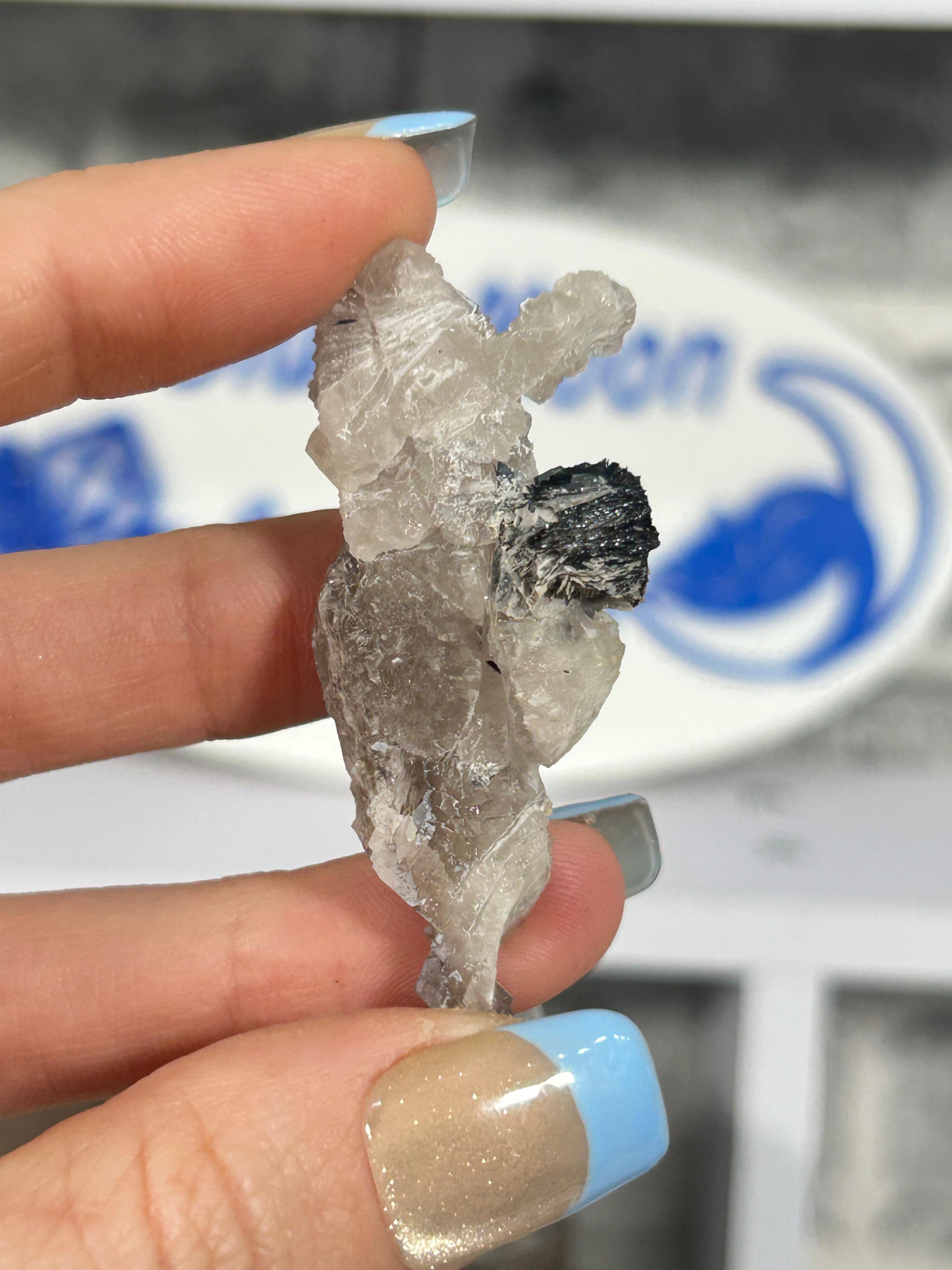 Specularite on Candle Quartz