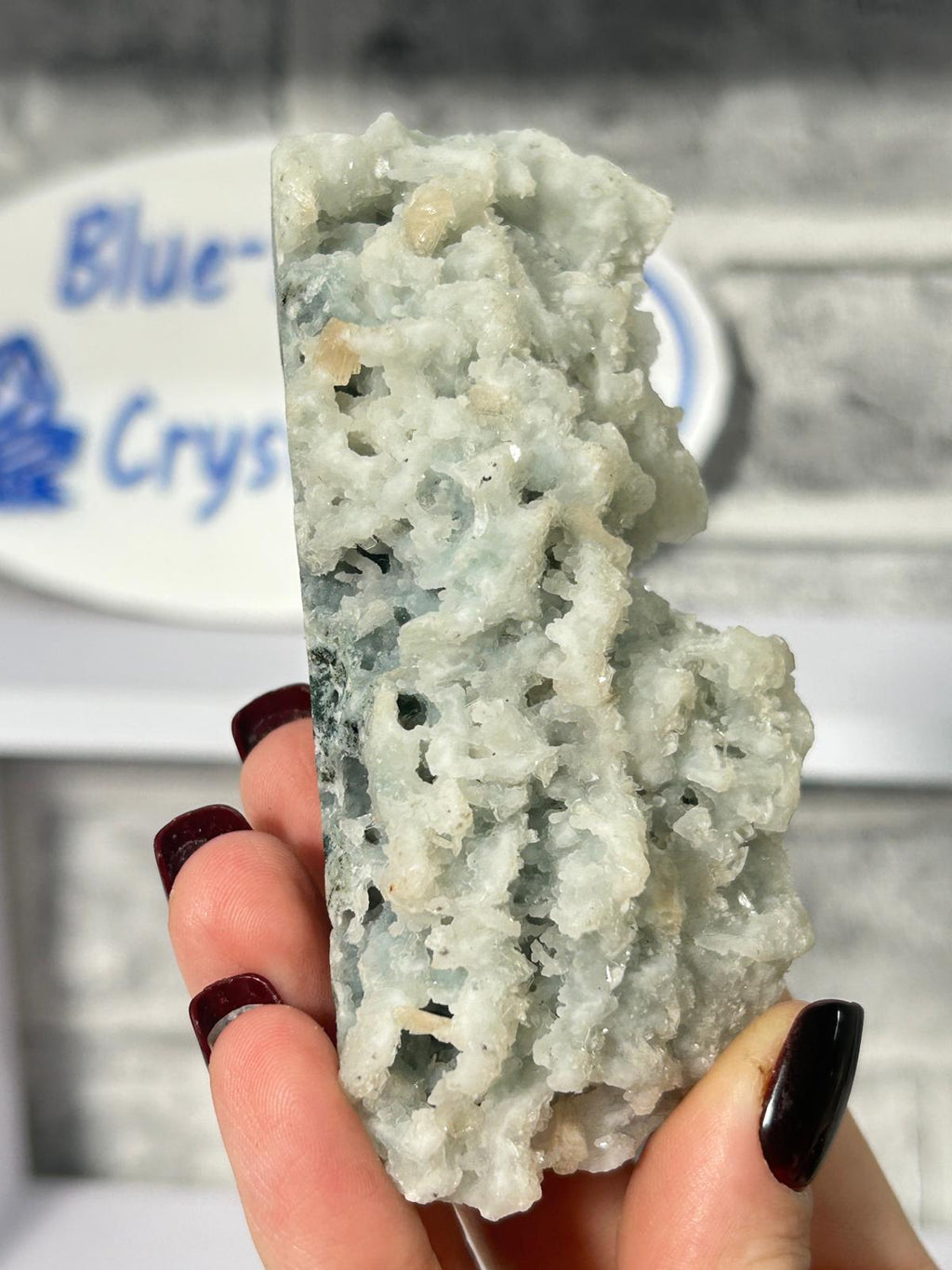 Blue Chalcedony with Stilbite