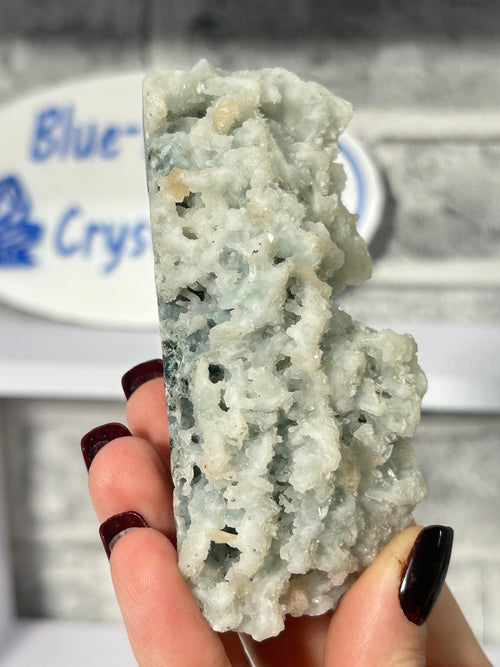 Blue Chalcedony with Stilbite