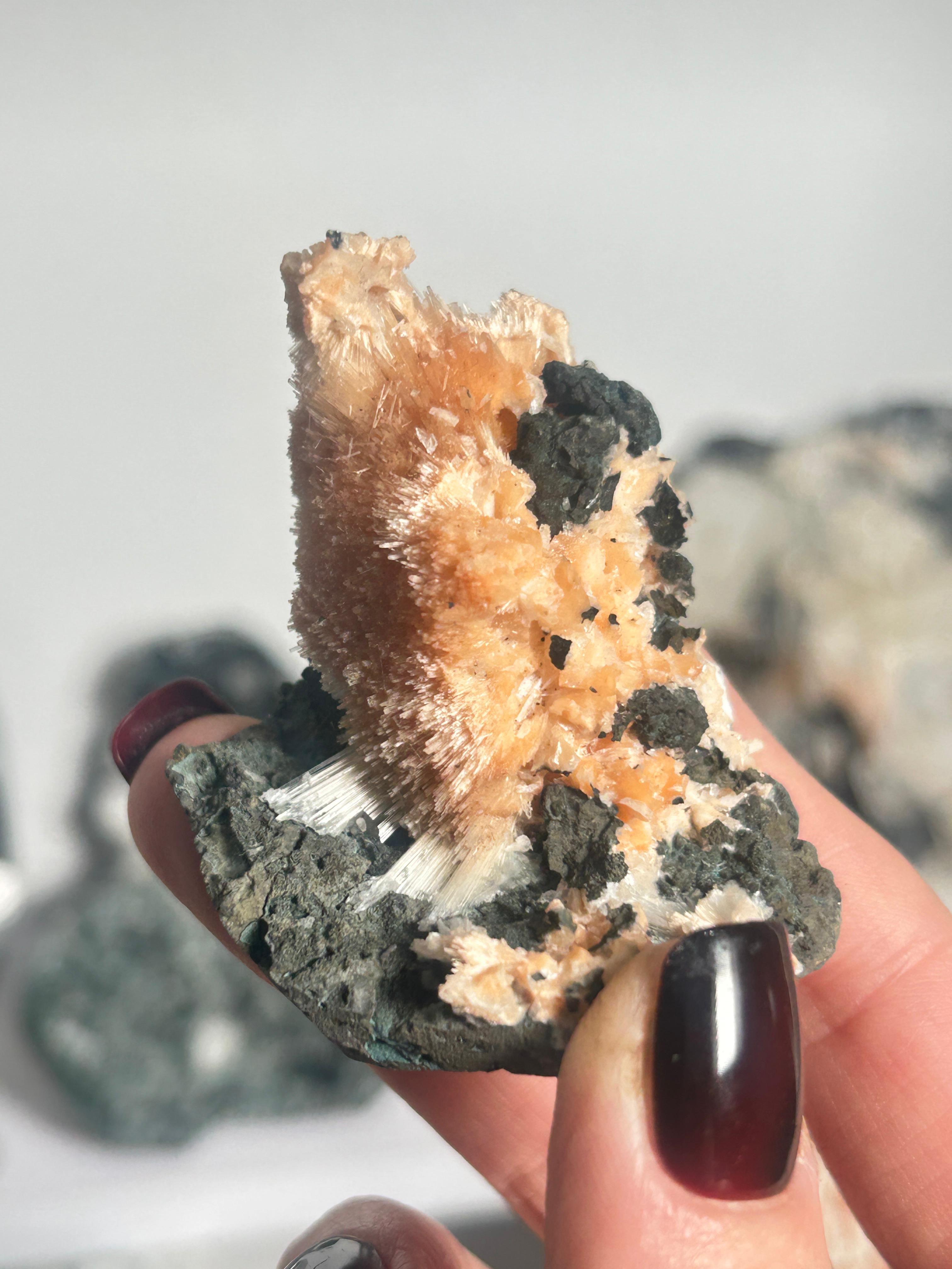 Thomsonite with Mesolite on Matrix #4