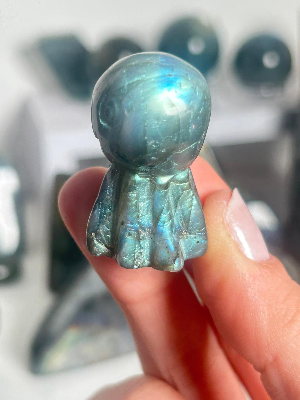Labradorite Octopus Carving