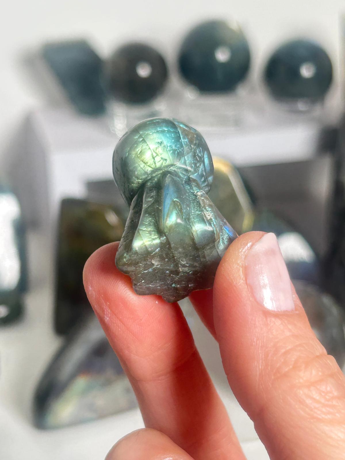 Labradorite Octopus Carving