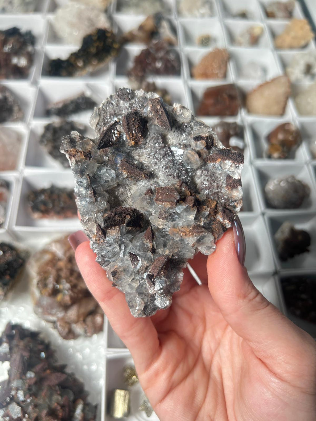 Hematite Dogtooth Calcite & Diamond Calcite