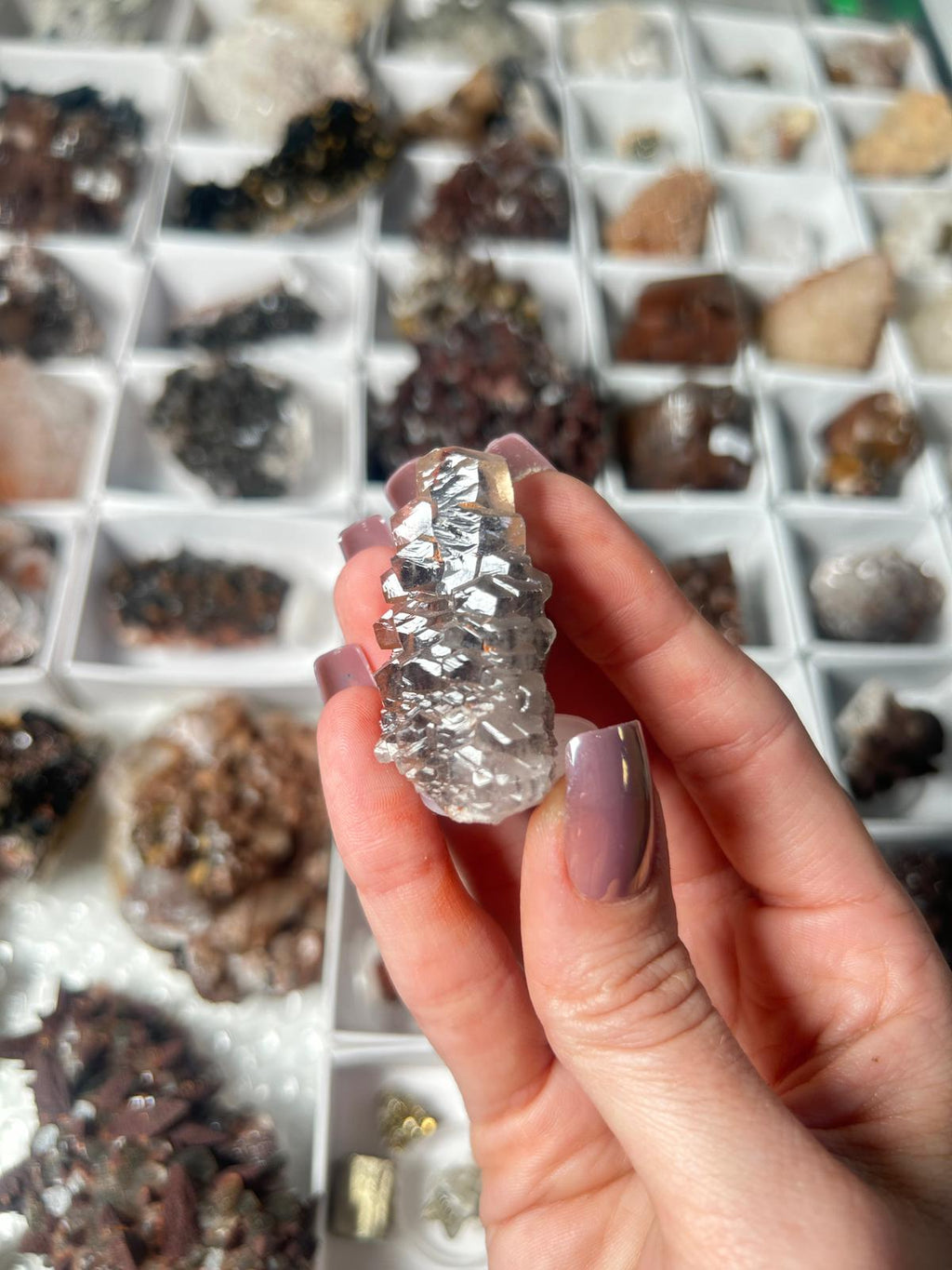 Natural Pagoda Calcite on Hematite-Stained Dogtooth Calcite #1