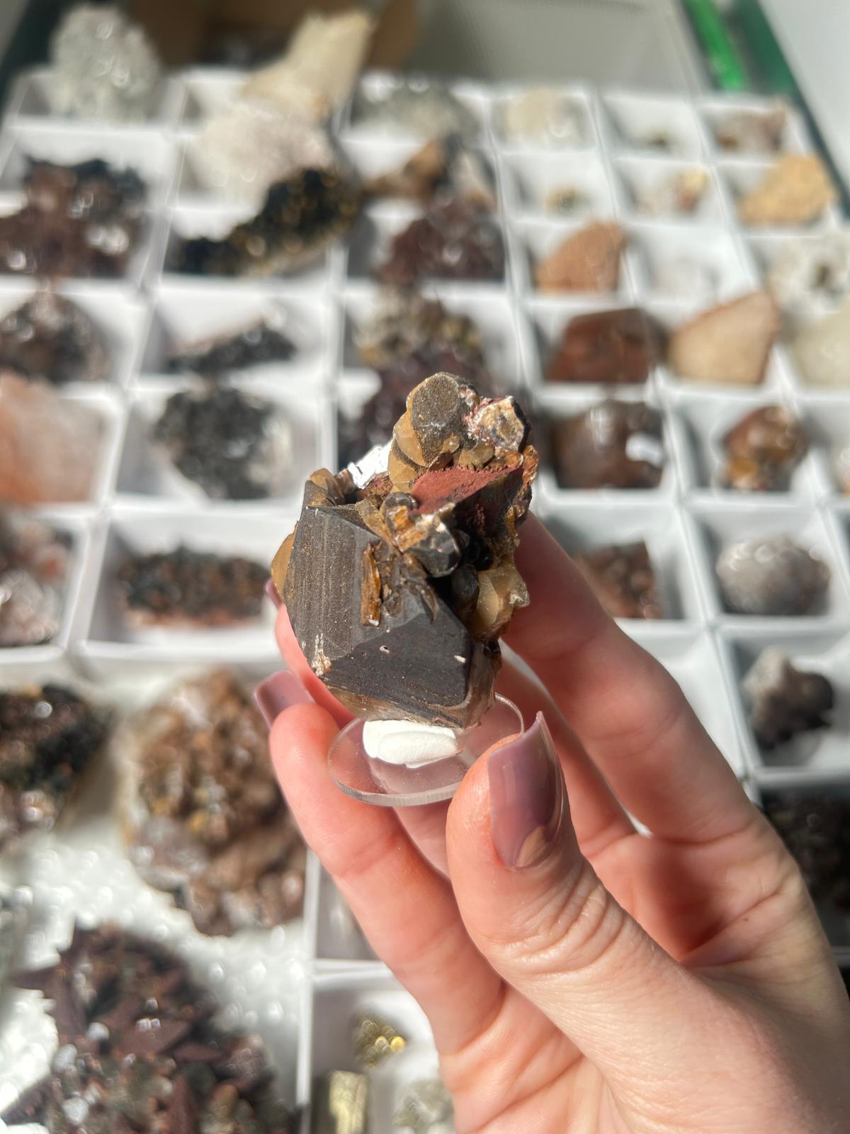 Hematite-Coated Calcite Cluster