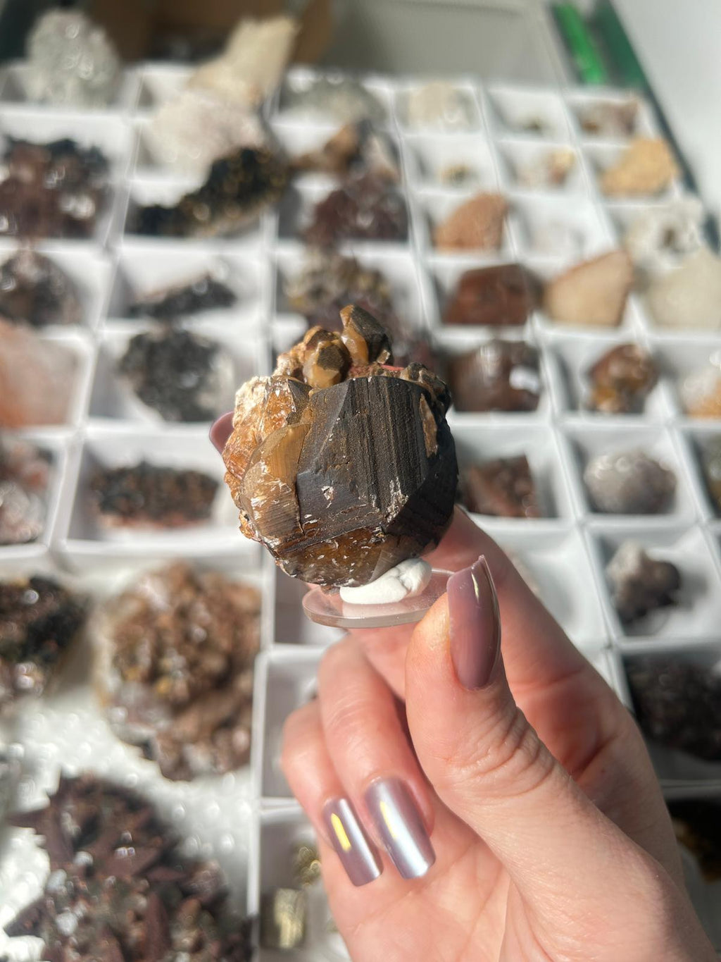 Hematite-Coated Calcite Cluster