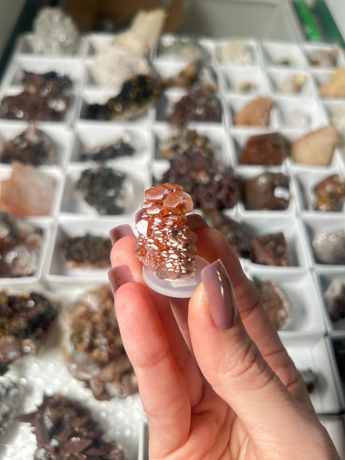 Natural Pagoda Calcite on Hematite-Stained Dogtooth Calcite #2