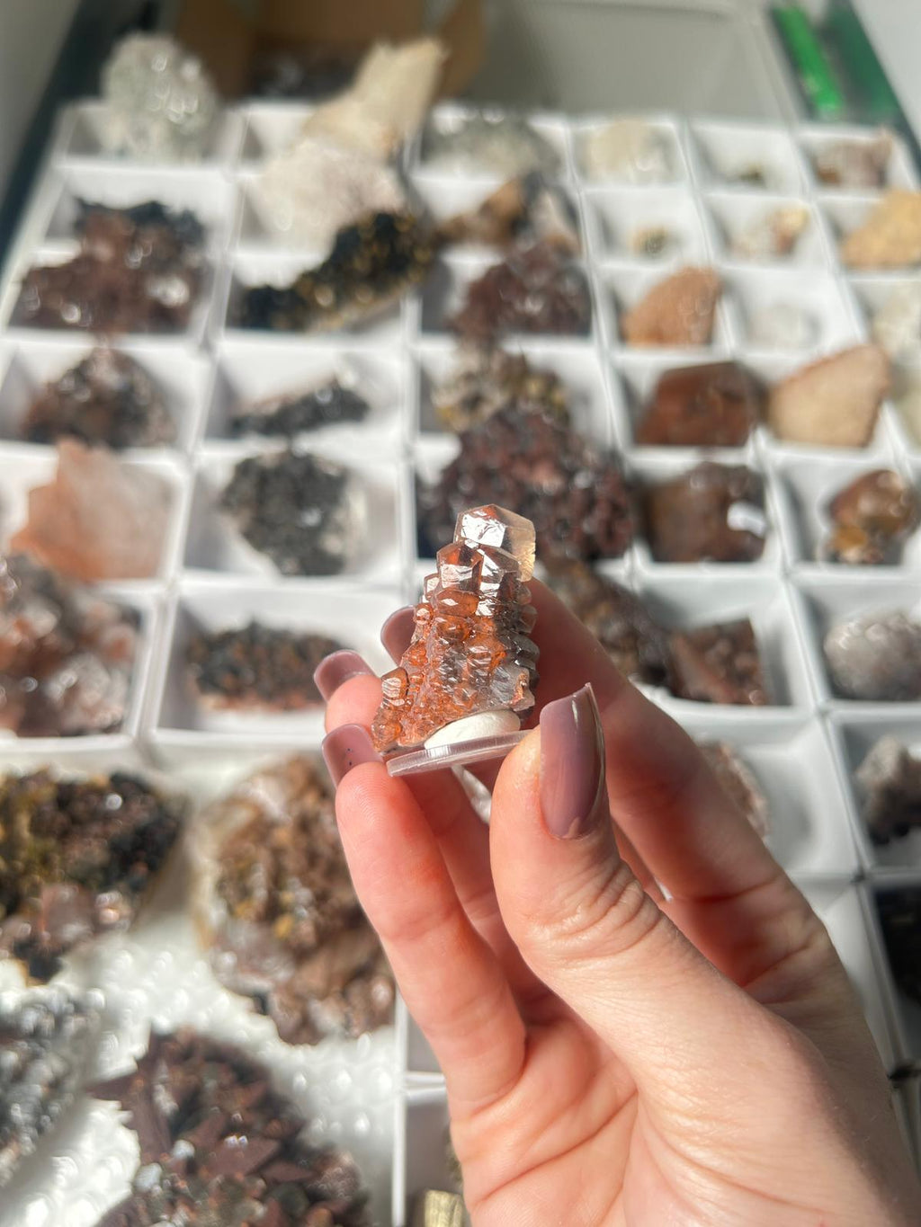 Natural Pagoda Calcite on Hematite-Stained Dogtooth Calcite #3