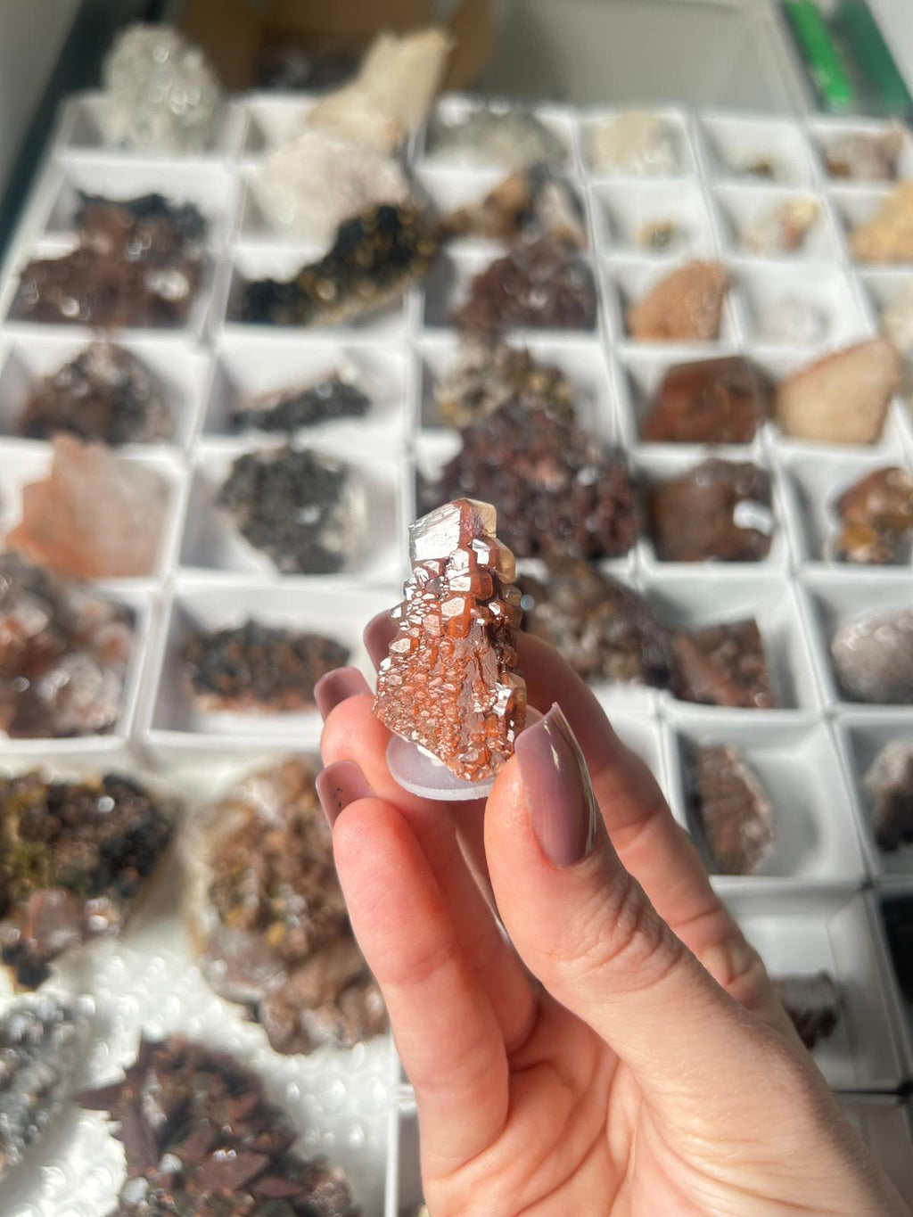 Natural Pagoda Calcite on Hematite-Stained Dogtooth Calcite #3