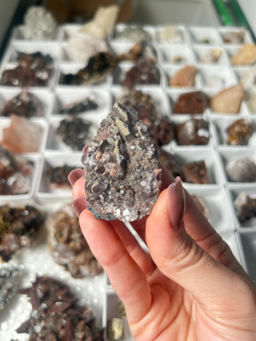 Benz Calcite with Speckled Pyrite