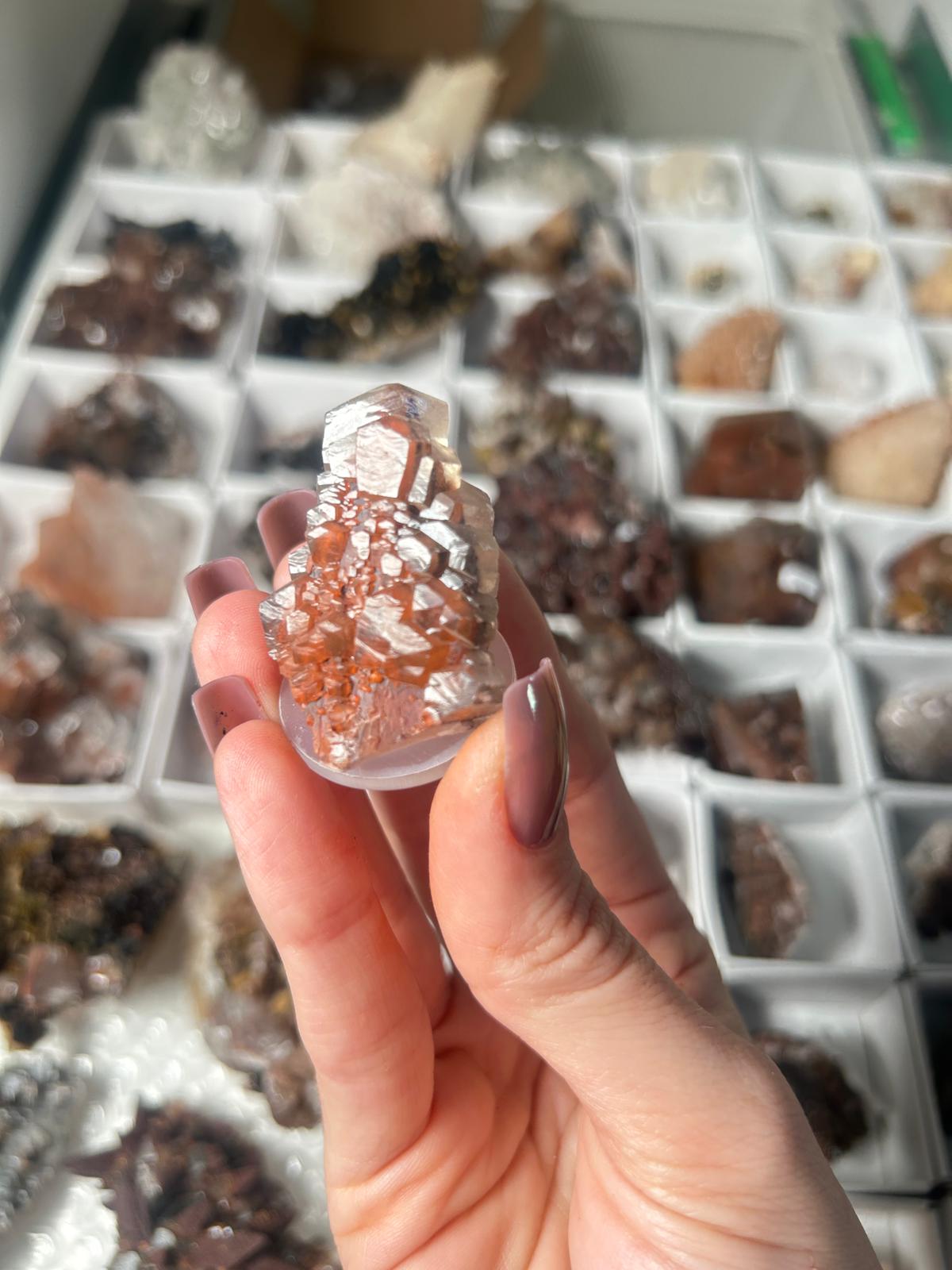 Natural Pagoda Calcite on Hematite-Stained Dogtooth Calcite #4